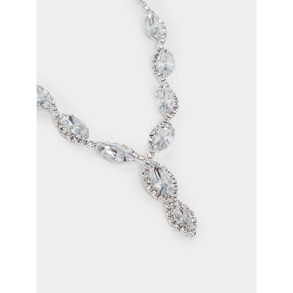 مجموعة من قطعتين - عقد وأقراط من الكريستال الصناعي-women-watchesandjewellery-jewellery-jewellerysets-image-4