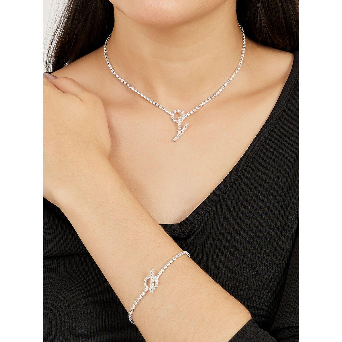 Set of 2 - Embellished Necklace and Bracelet-women-watchesandjewellery-jewellery-jewellerysets-image-1
