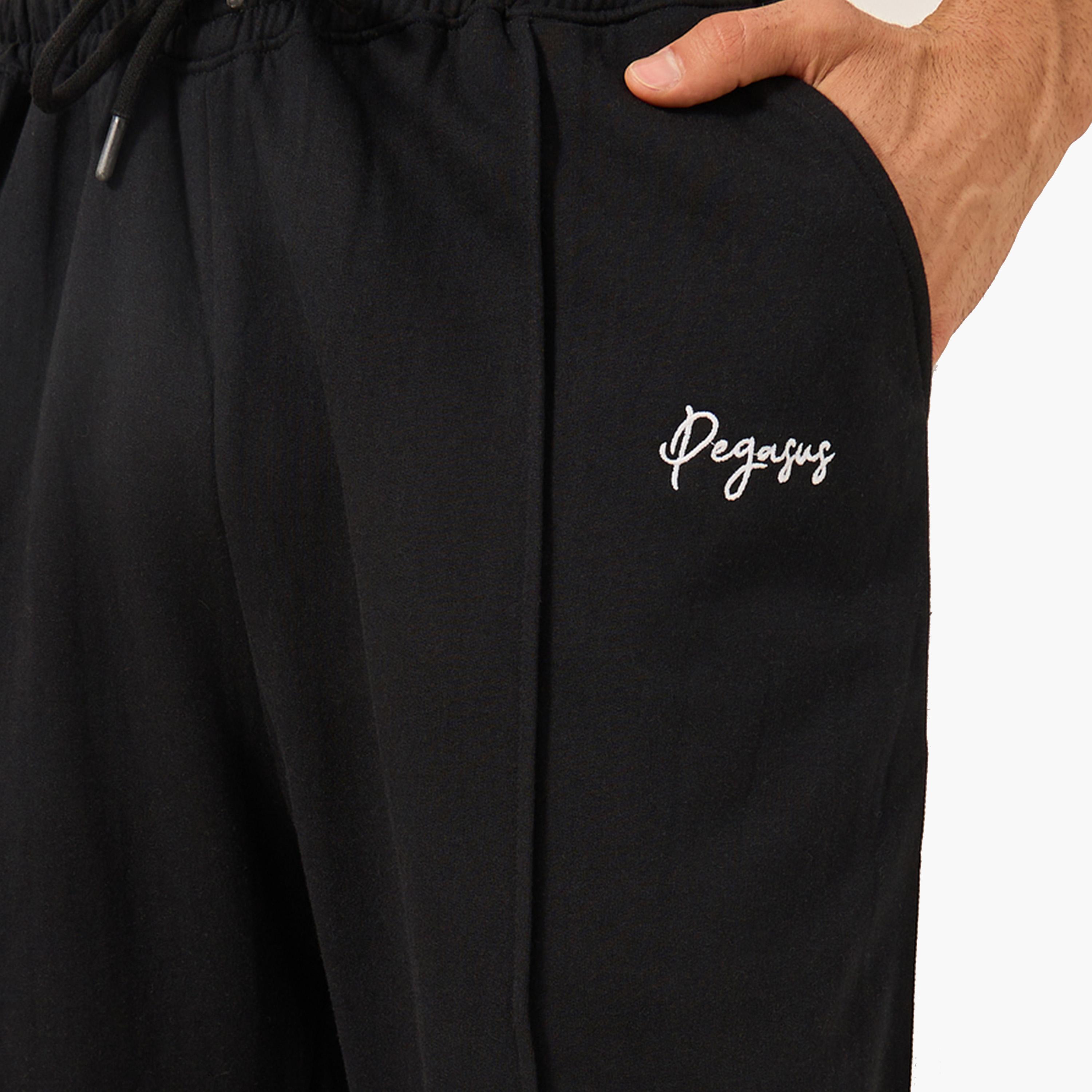Styli Oversized Wide Tuck Fleece Joggers with Side Stripe and Print Detail-men-clothing-bottoms-joggers-image-3