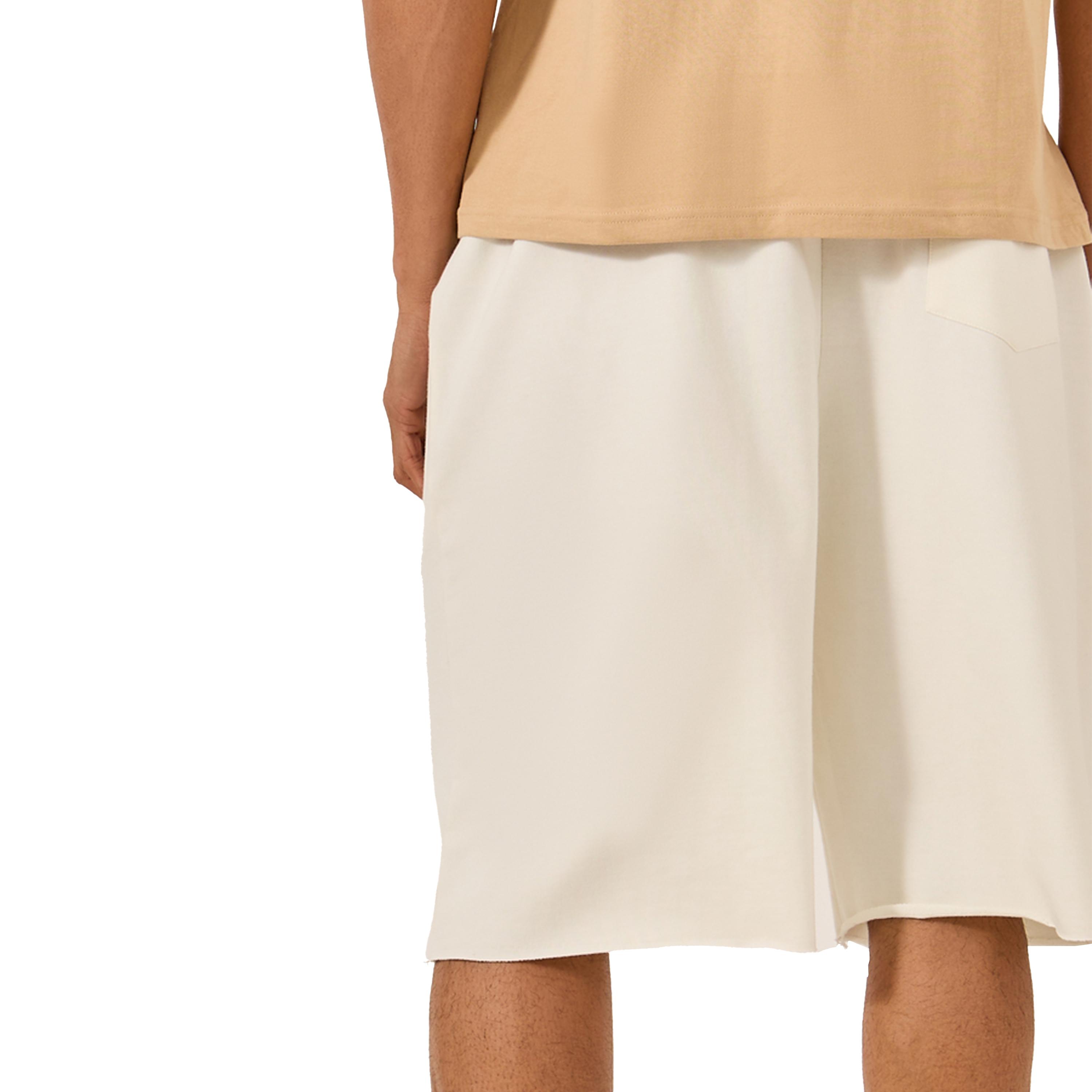 Styli Solid Raw Edge Hem Terry Oversized Shorts-men-clothing-bottoms-shorts-image-4