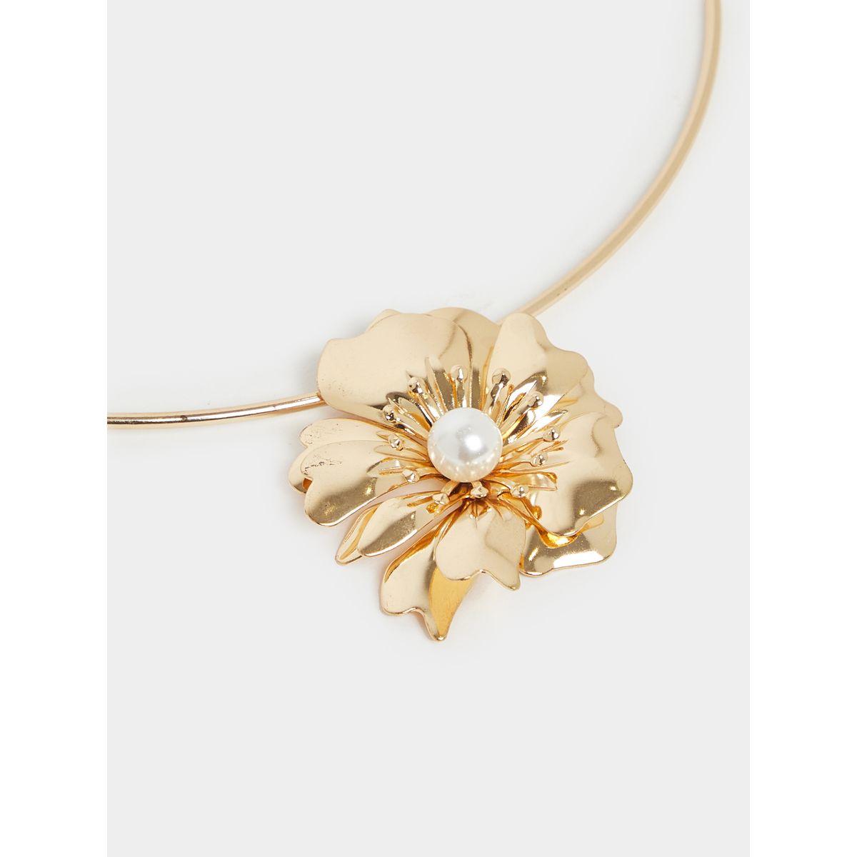 Set of 2 - Floral Accent Necklace and Earrings-women-watchesandjewellery-jewellery-jewellerysets-image-4