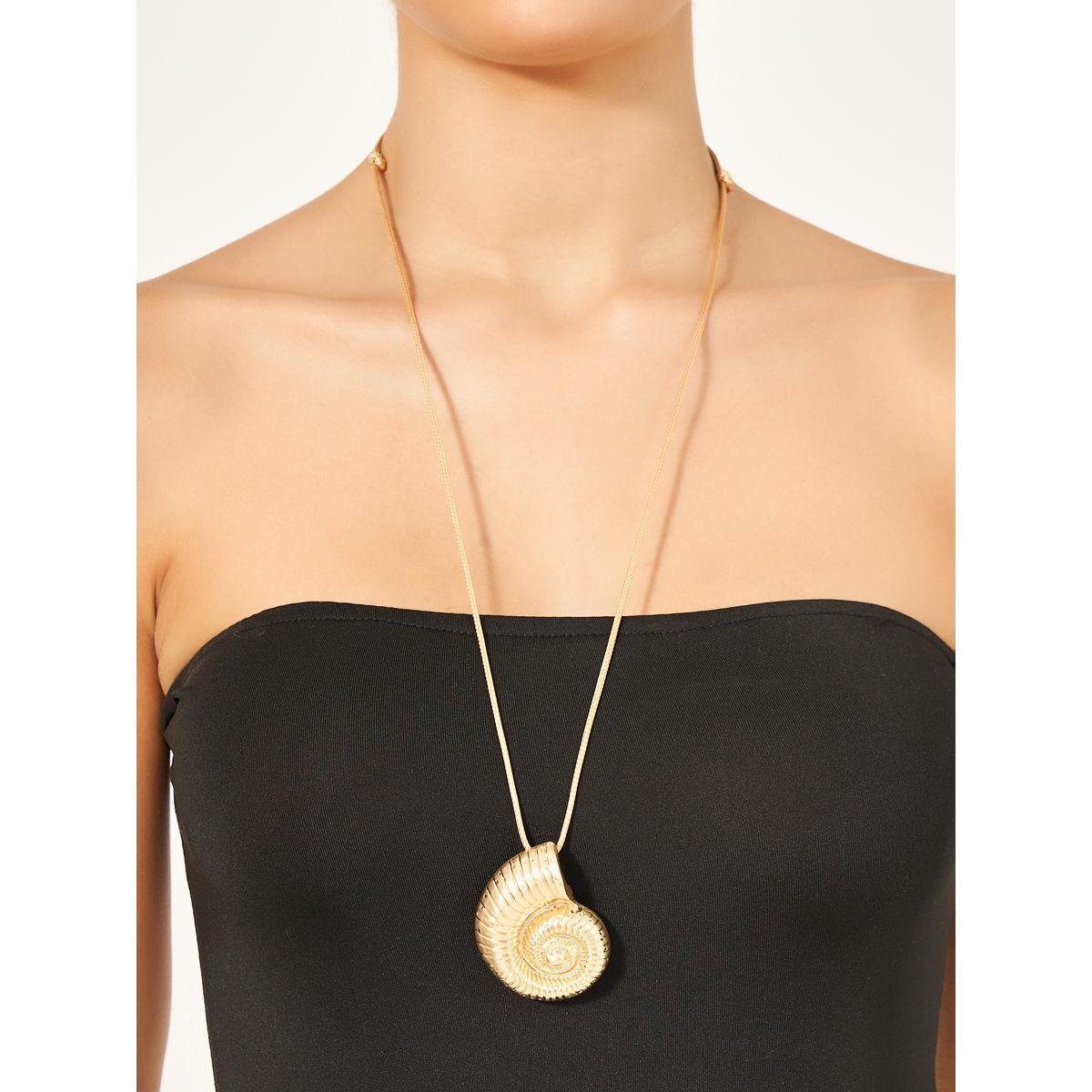 Styli Shell Drop Long Necklace-women-watchesandjewellery-jewellery-necklacesandpendants-image-1