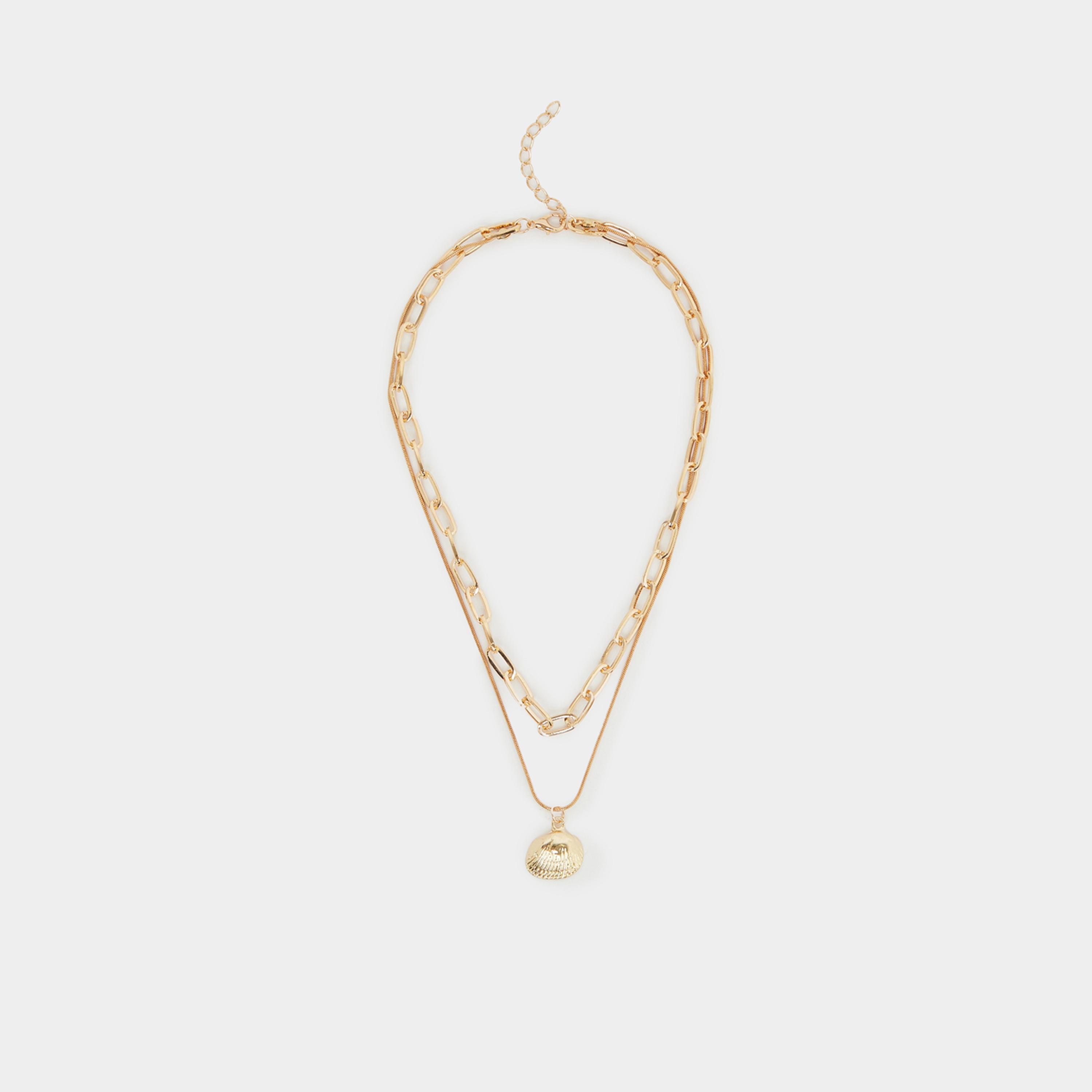 Styli Shell Drop Layered Necklace-women-watchesandjewellery-jewellery-necklacesandpendants-image-2