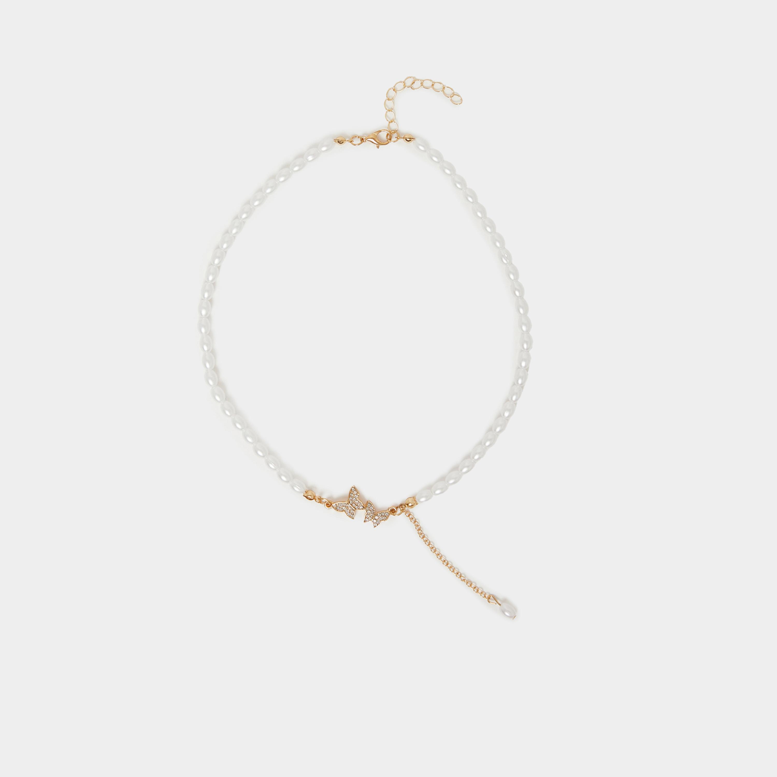ستايلي - سلسال لؤلؤ صناعي - فراشة-women-watchesandjewellery-jewellery-necklacesandpendants-image-2