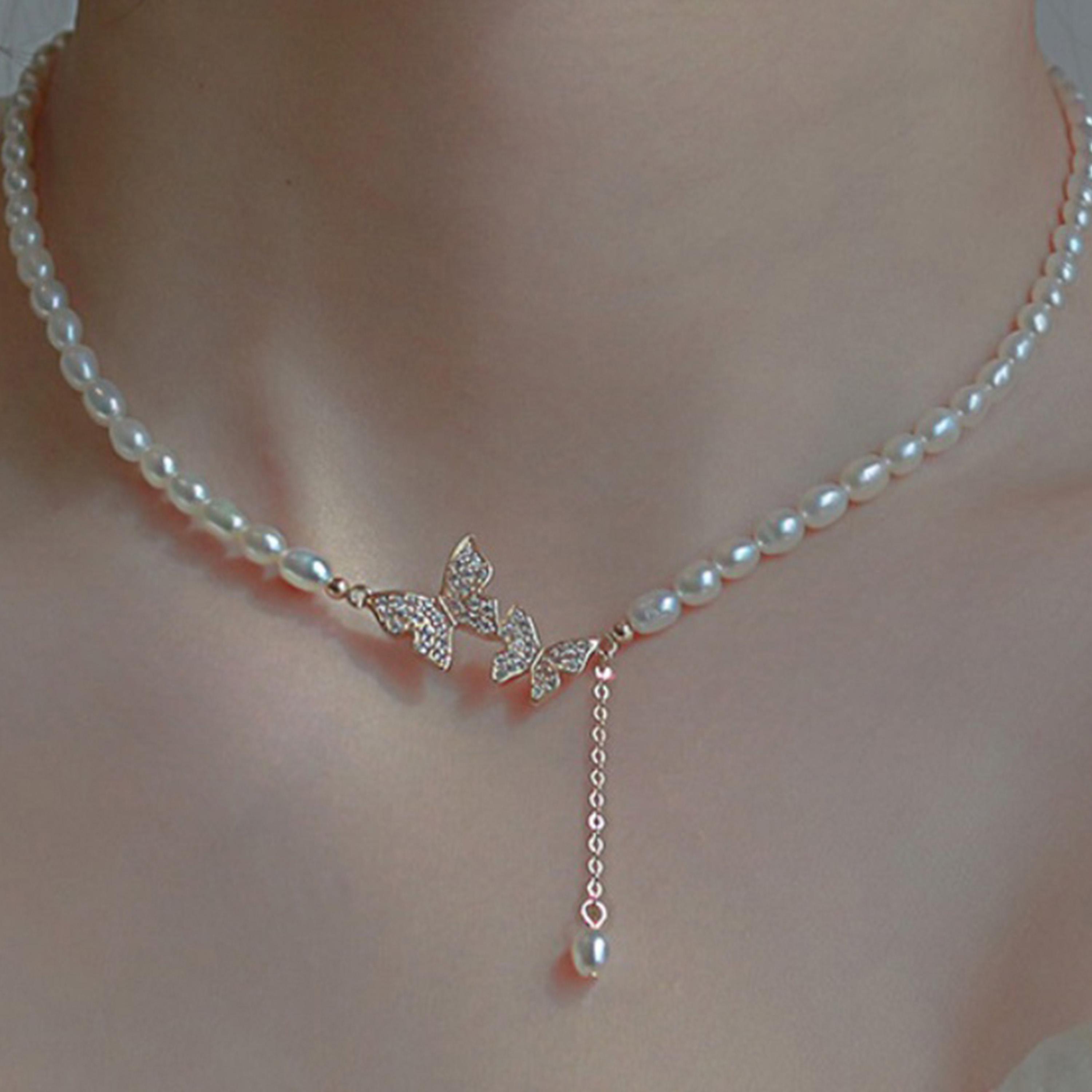 ستايلي - سلسال لؤلؤ صناعي - فراشة-women-watchesandjewellery-jewellery-necklacesandpendants-image-5