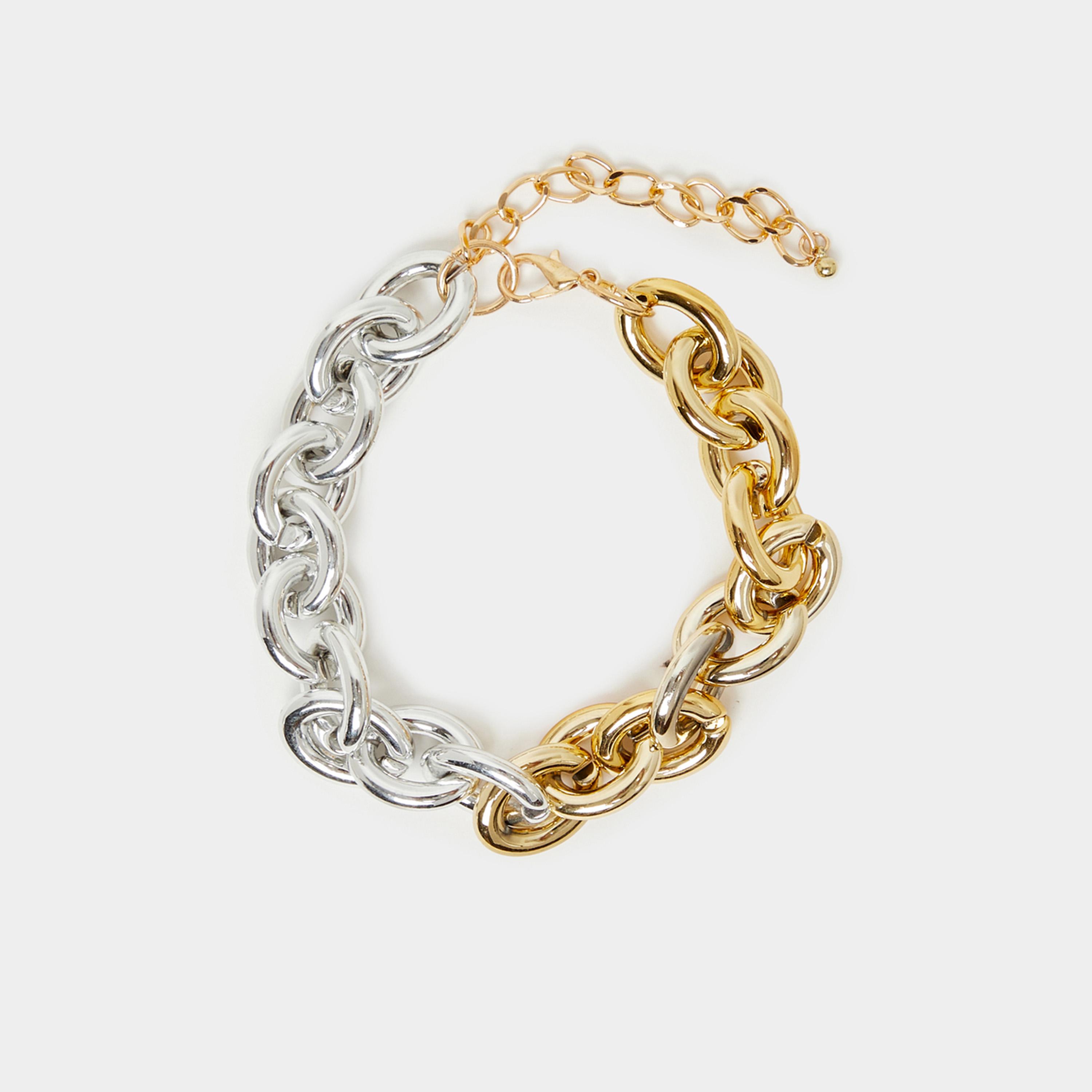 Styli Dual Tone Chunky Chain Necklace-women-watchesandjewellery-jewellery-necklacesandpendants-image-2