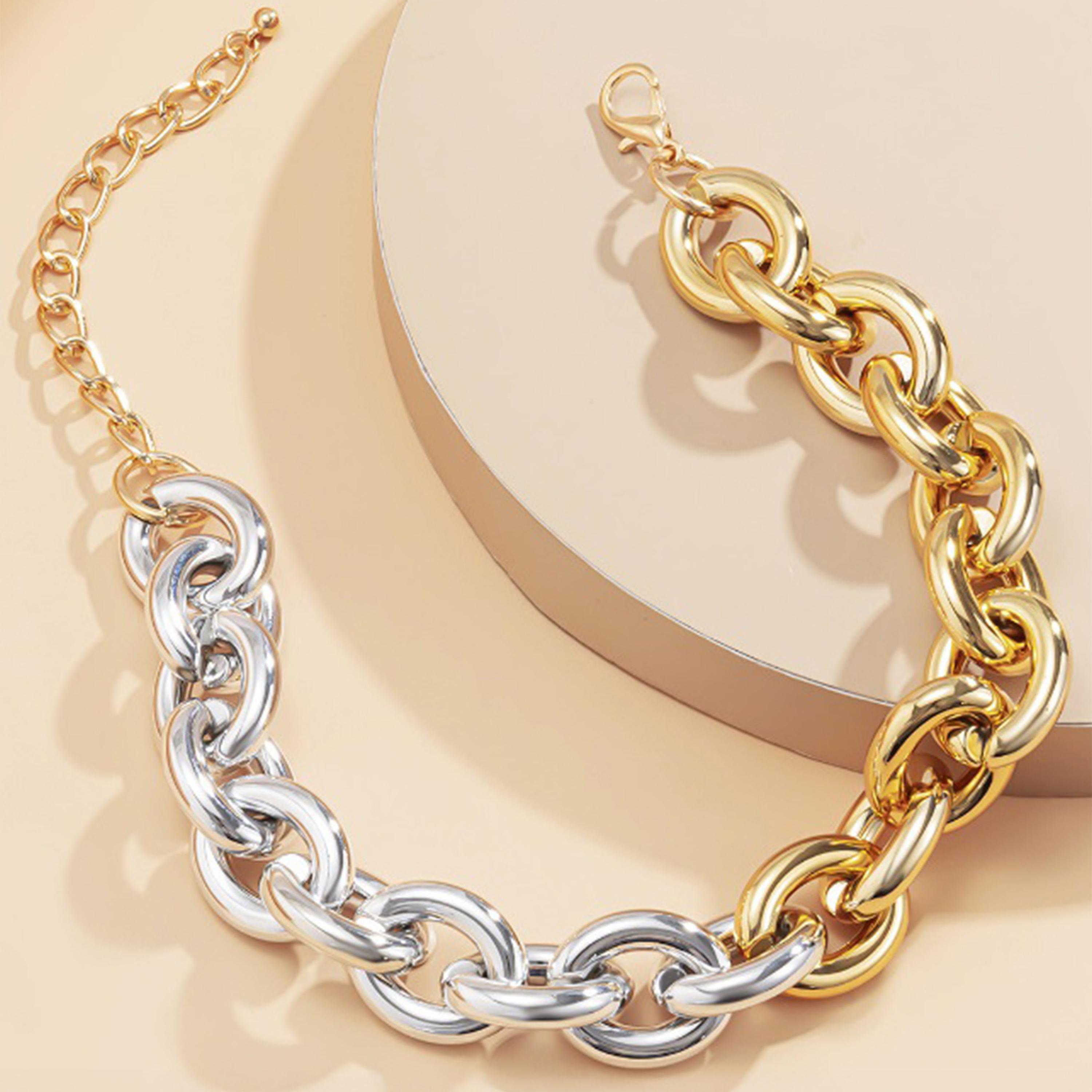 ستايلي - سلسال سميك ثنائي اللون-women-watchesandjewellery-jewellery-necklacesandpendants-image-1