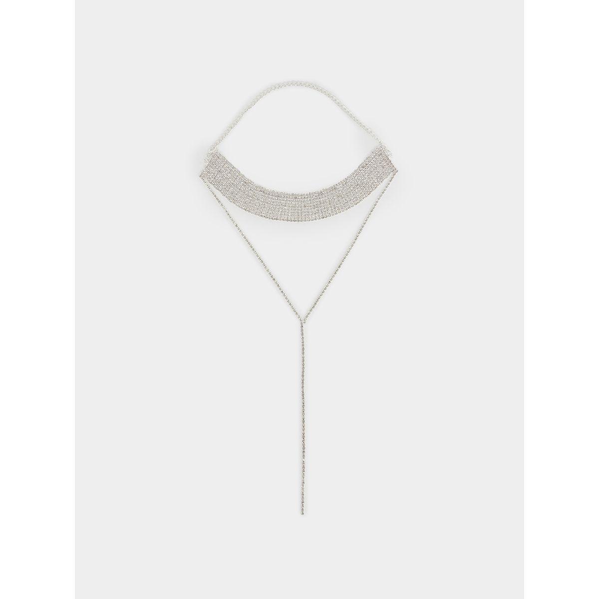 Embellished Tassel Choker Necklace-women-watchesandjewellery-jewellery-necklacesandpendants-image-2