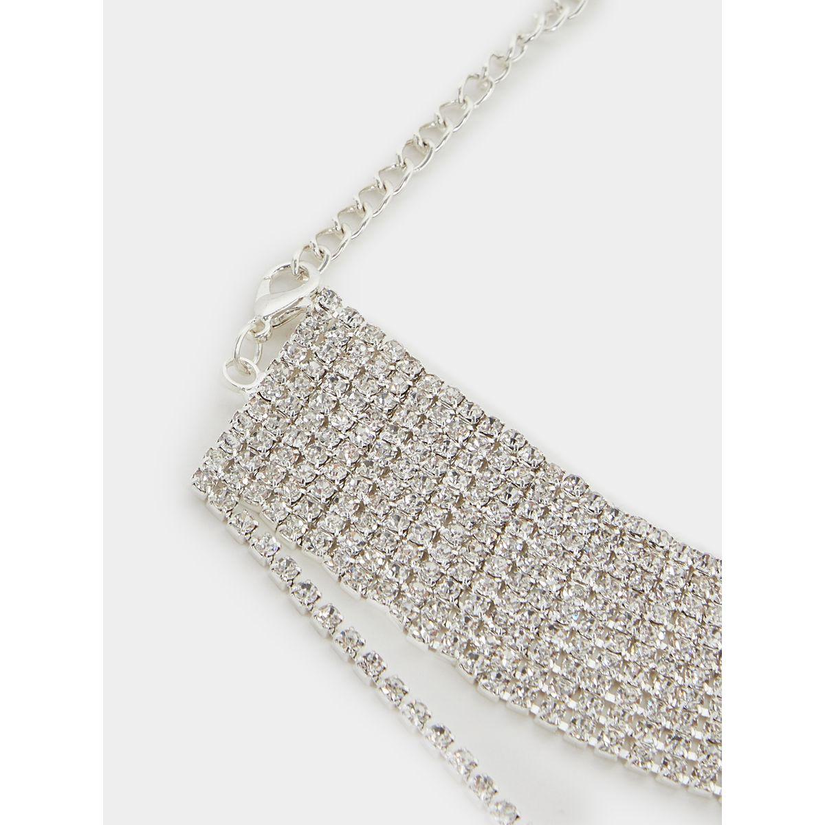 Embellished Tassel Choker Necklace-women-watchesandjewellery-jewellery-necklacesandpendants-image-4