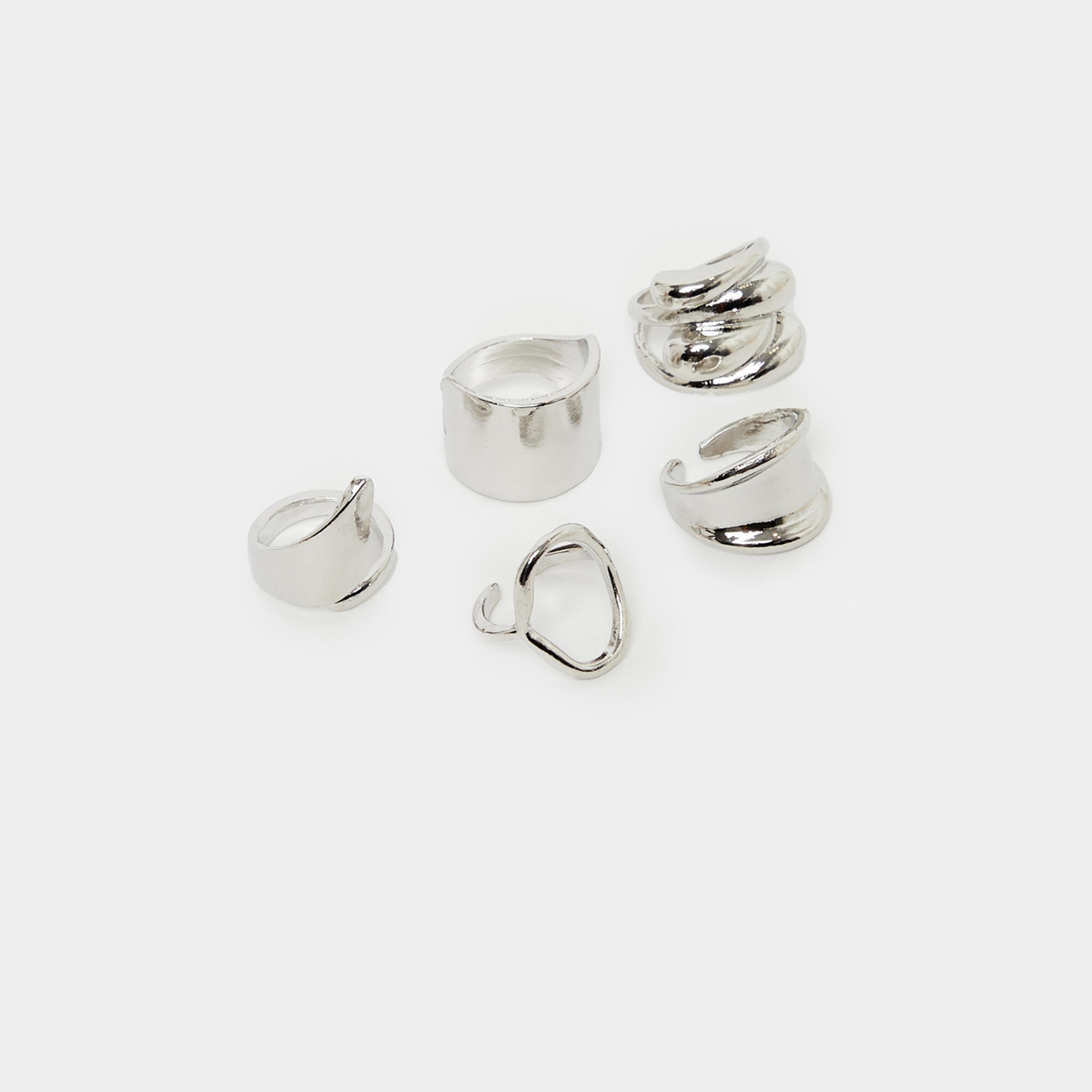 ستايلي - مجموعة من 5 قطع - خواتم منقوشة-women-watchesandjewellery-jewellery-rings-image-2
