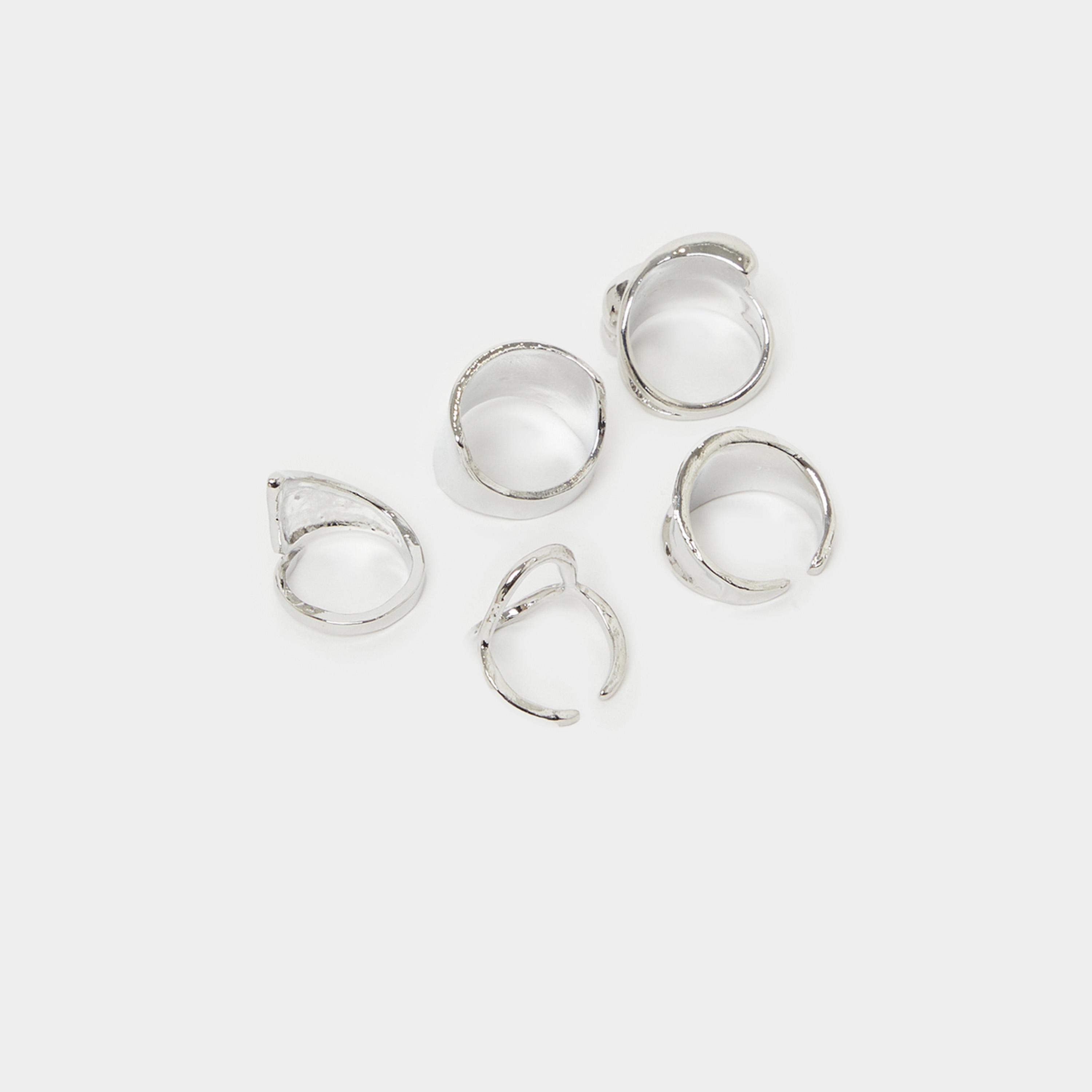 ستايلي - مجموعة من 5 قطع - خواتم منقوشة-women-watchesandjewellery-jewellery-rings-image-3