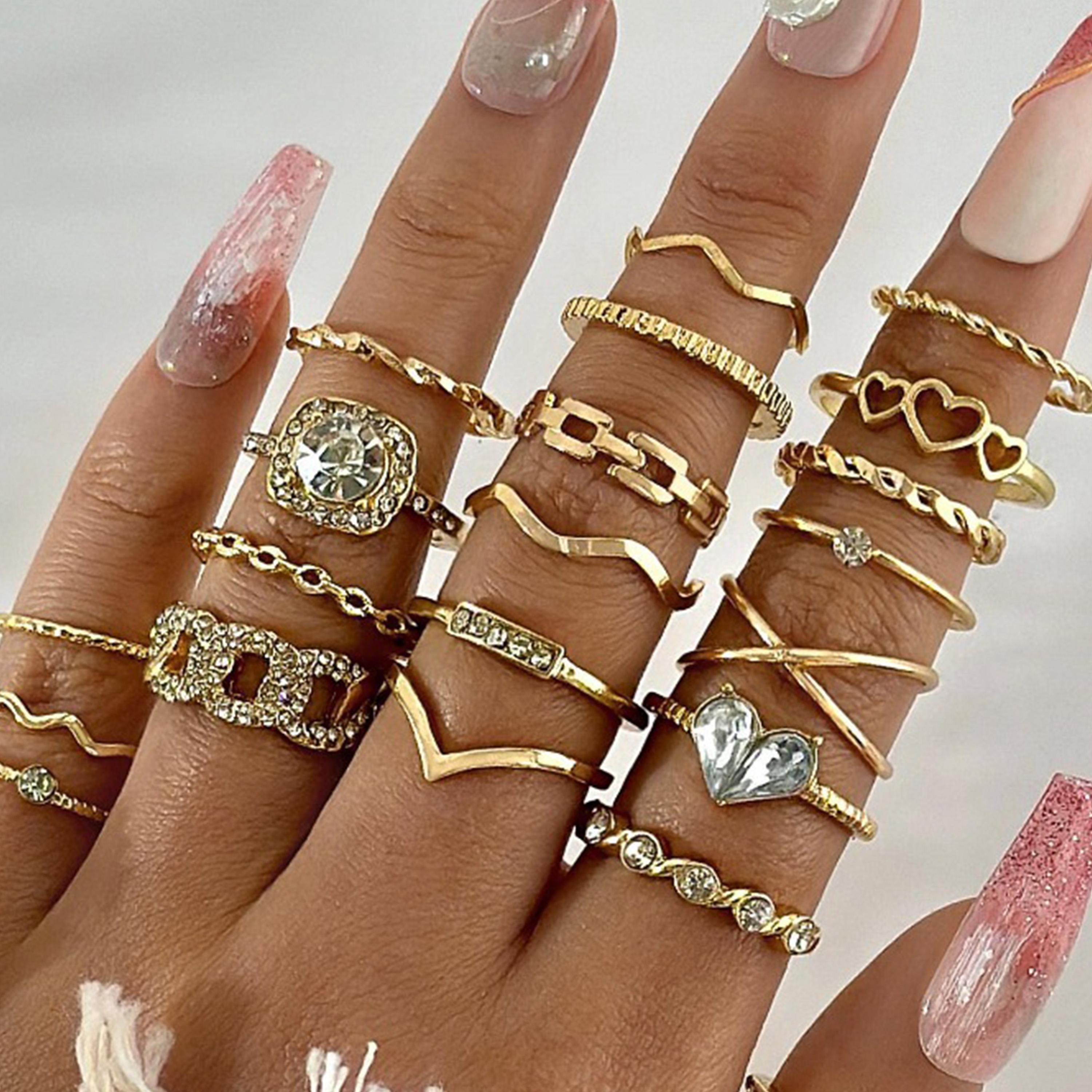 Styli Set of 21 - Assorted Embellished Rings-women-watchesandjewellery-jewellery-rings-image-5