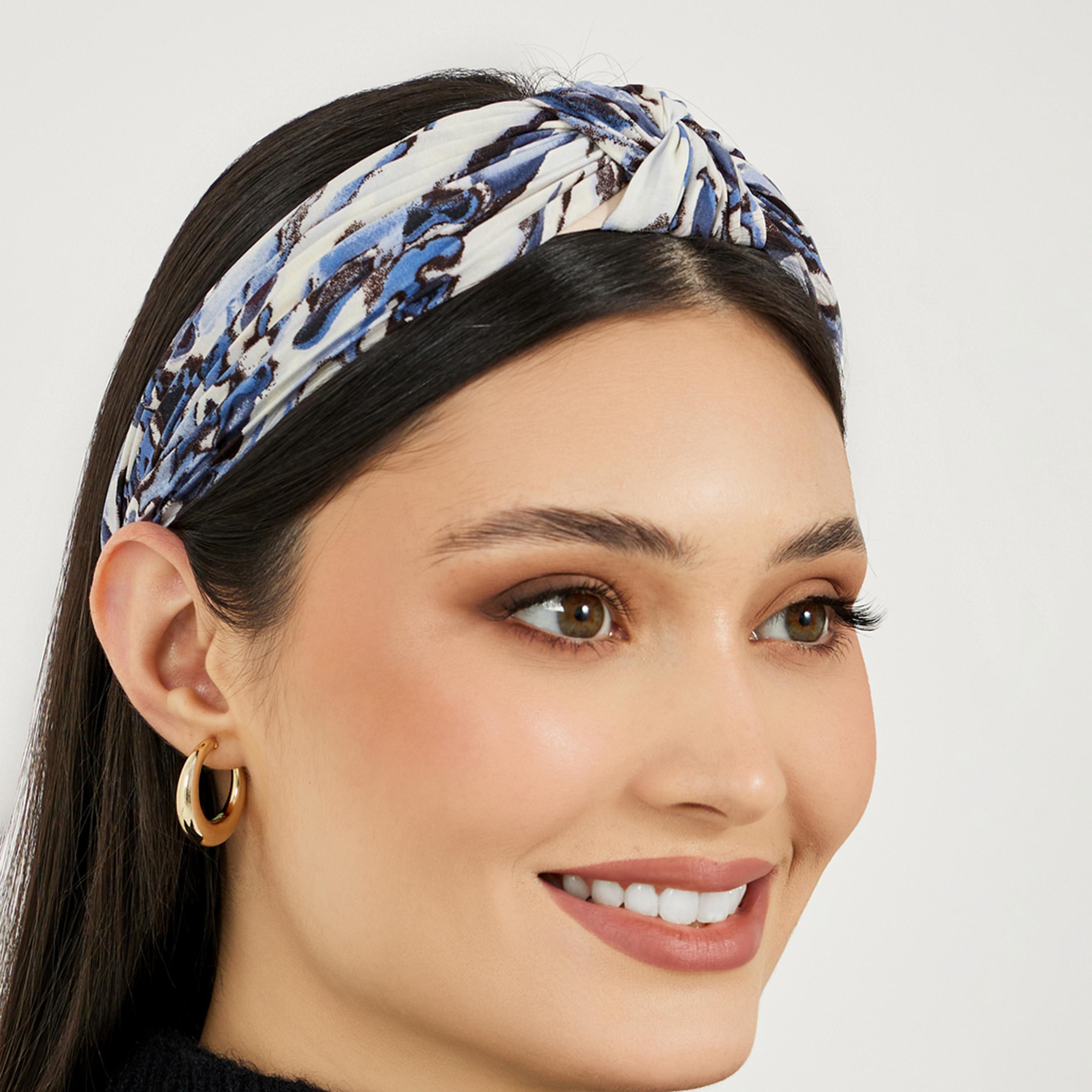 ستايلي - مجموعة من قطعتين - بندانة رأس مطبوعة بتفاصيل عقدة-women-hairaccessories-bands-image-3