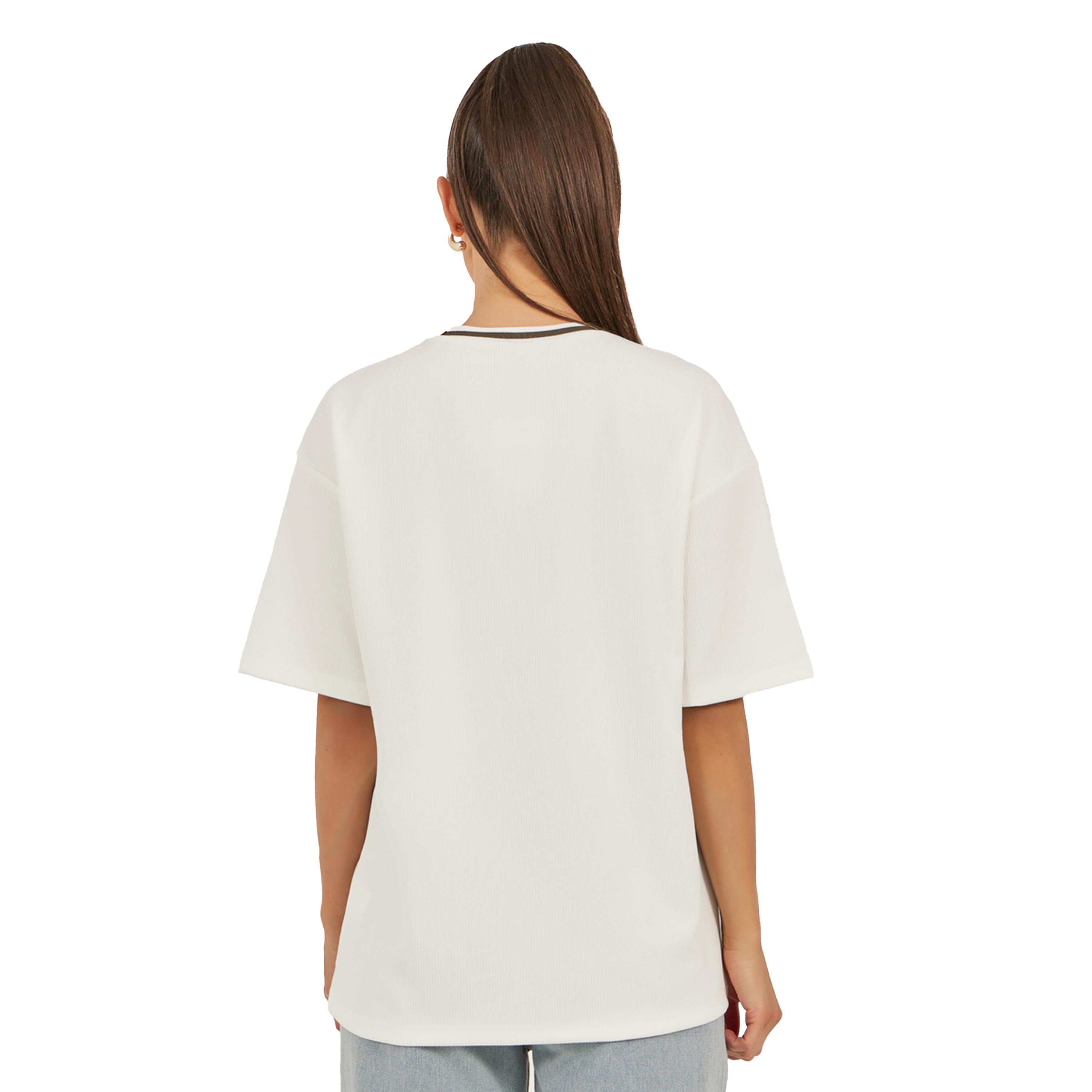 Styli Textured Slogan Print Oversized T-Shirt-women-clothing-tshirts-image-5