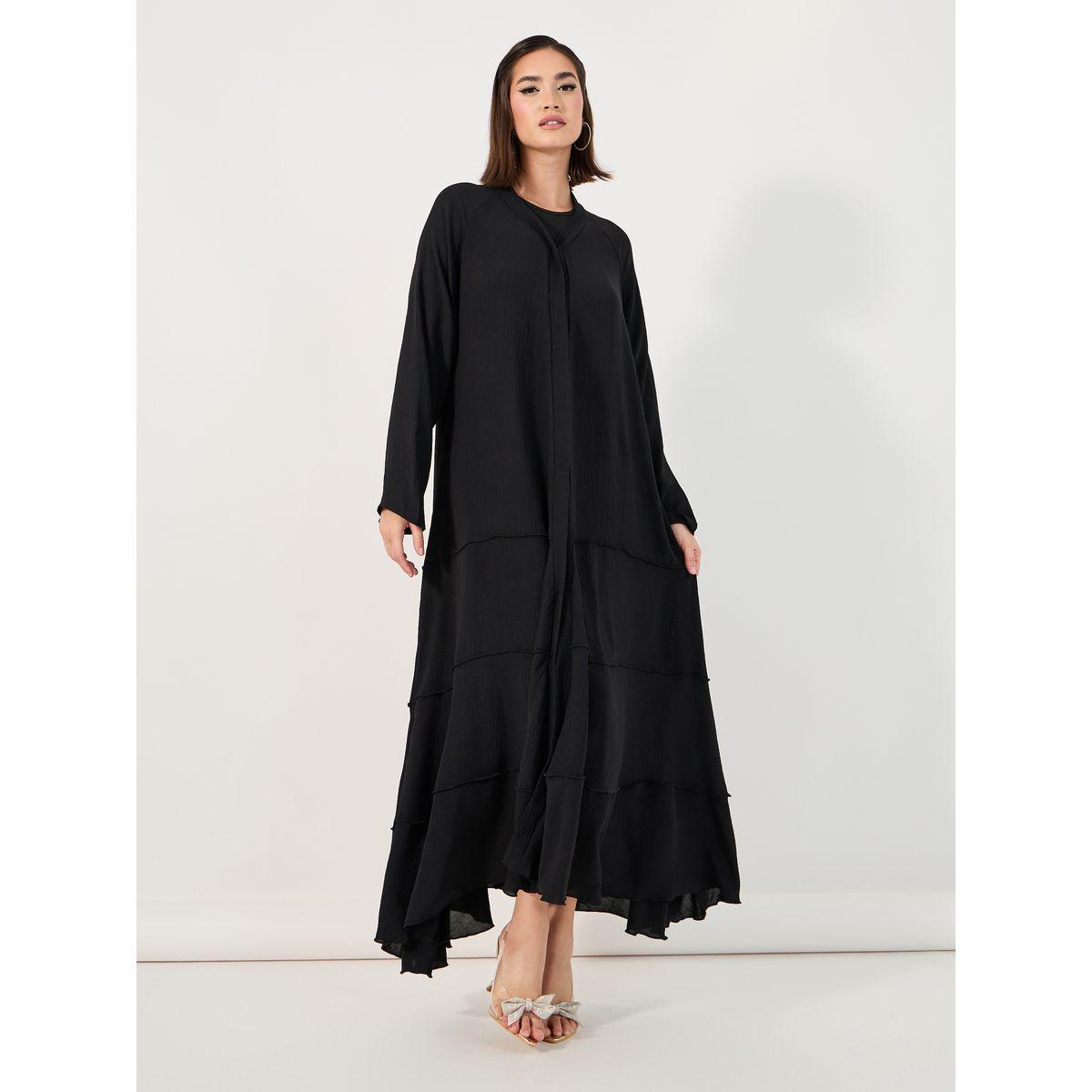 عباية كريب بكسرات وحافة واسعة-women-arabicclothing-abayas-image-3