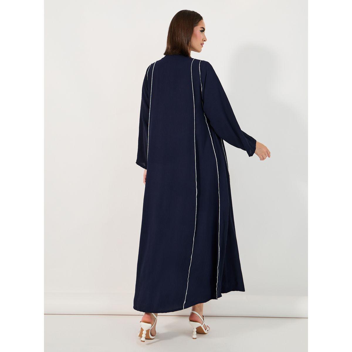 أميرة x ستايلي عباية كريب بتفاصيل درزات-women-arabicclothing-abayas-image-4