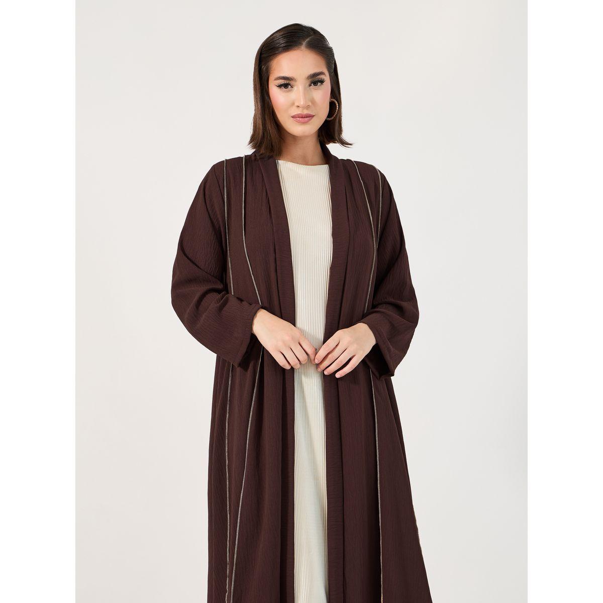 عباية كريب بتفاصيل درزات-women-arabicclothing-abayas-image-2