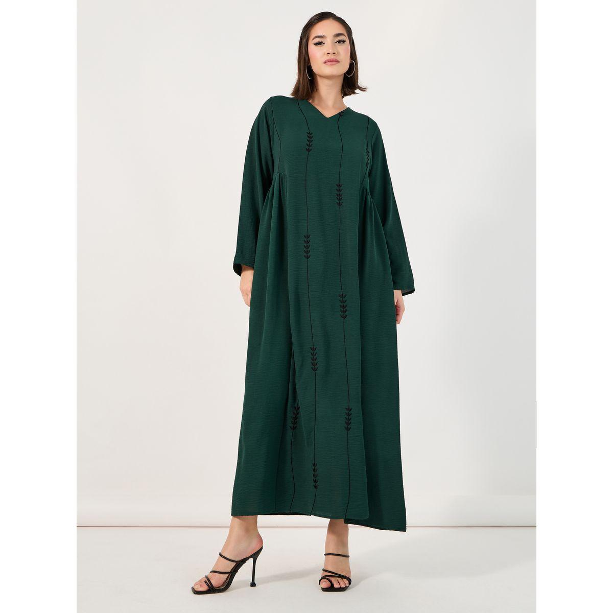 Styli Embroidered Pattern Crepe Jalabiya-women-arabicclothing-jalabiyas-image-1