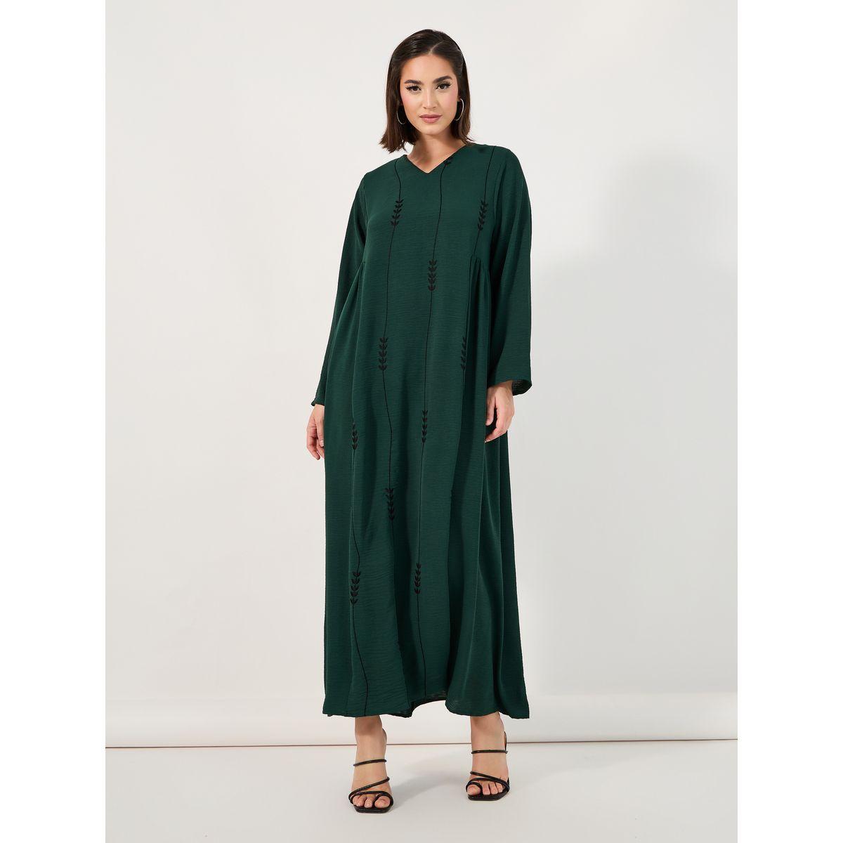 Styli Embroidered Pattern Crepe Jalabiya-women-arabicclothing-jalabiyas-image-4