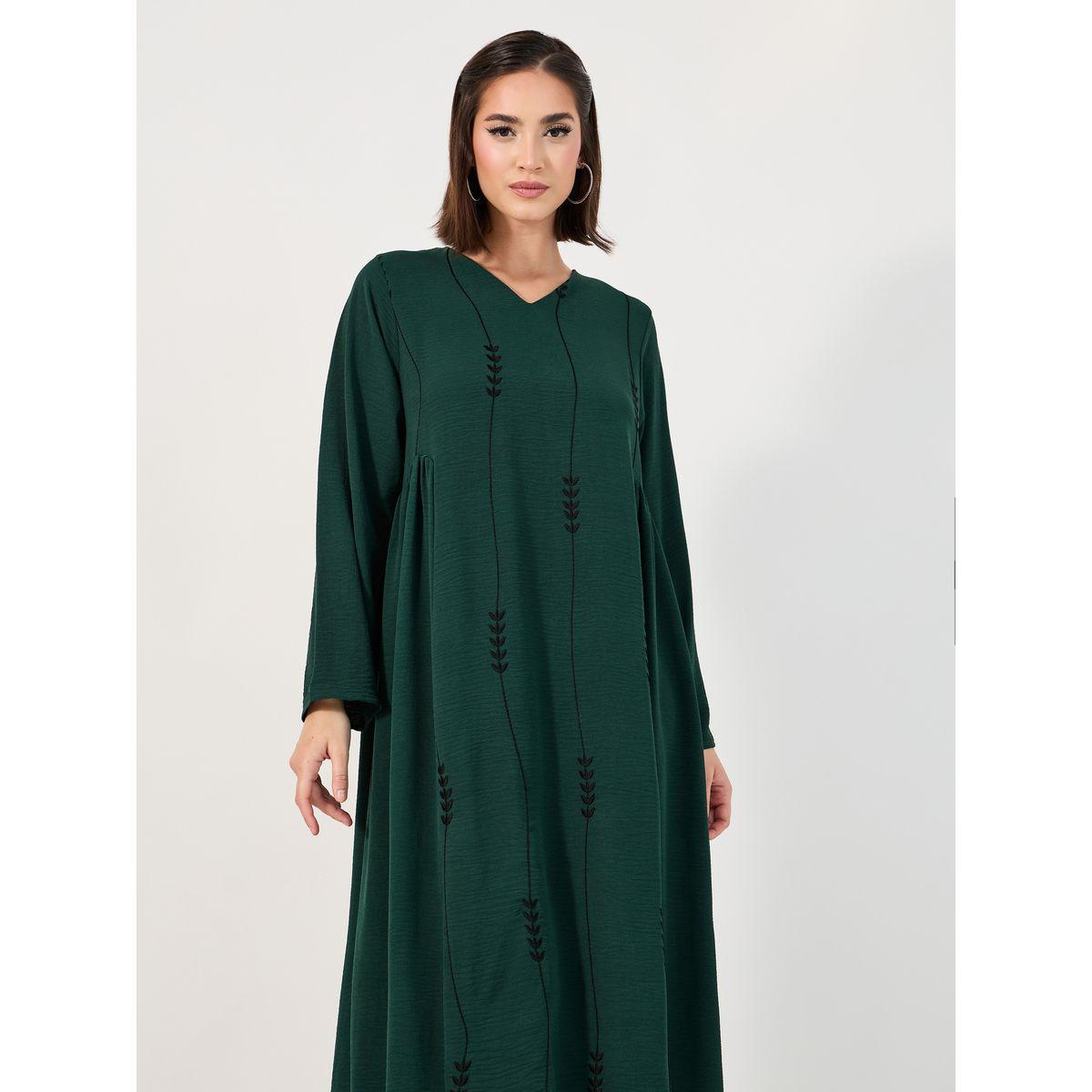 Styli Embroidered Pattern Crepe Jalabiya-women-arabicclothing-jalabiyas-image-5