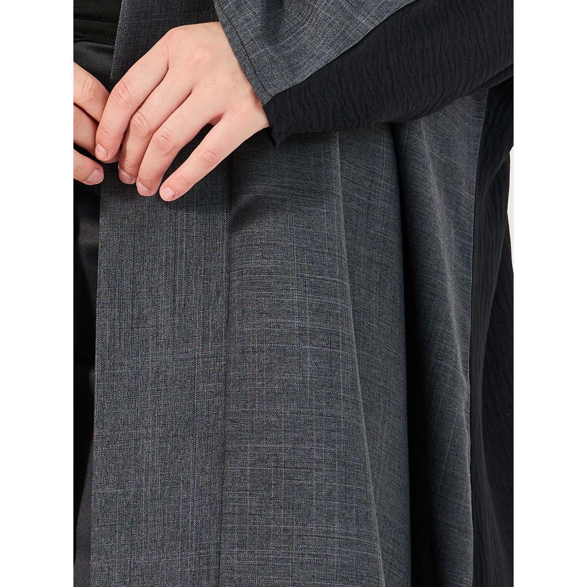 Styli Melange Abaya with Contrast Back Panel-women-arabicclothing-abayas-image-3