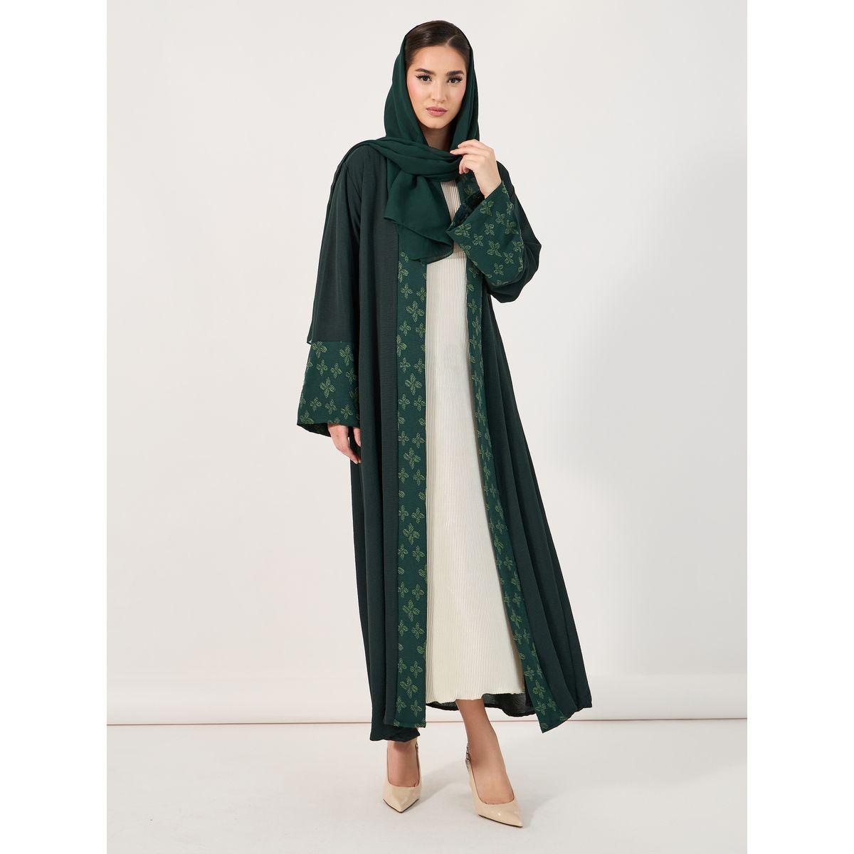 عباية كريب بطبعة زهور مع حجاب-women-clothingaccessories-scarves-image-1