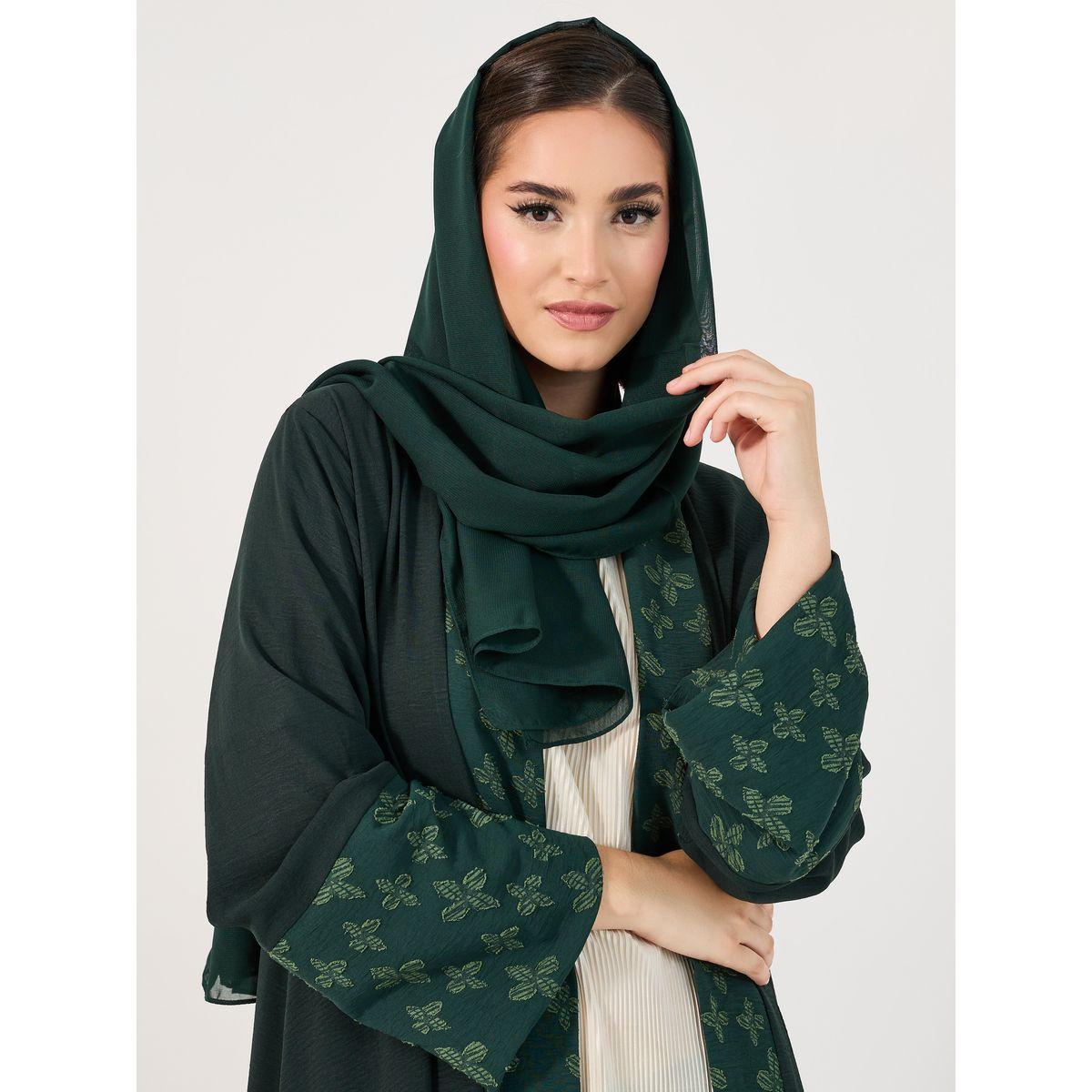 عباية كريب بطبعة زهور مع حجاب-women-clothingaccessories-scarves-image-2