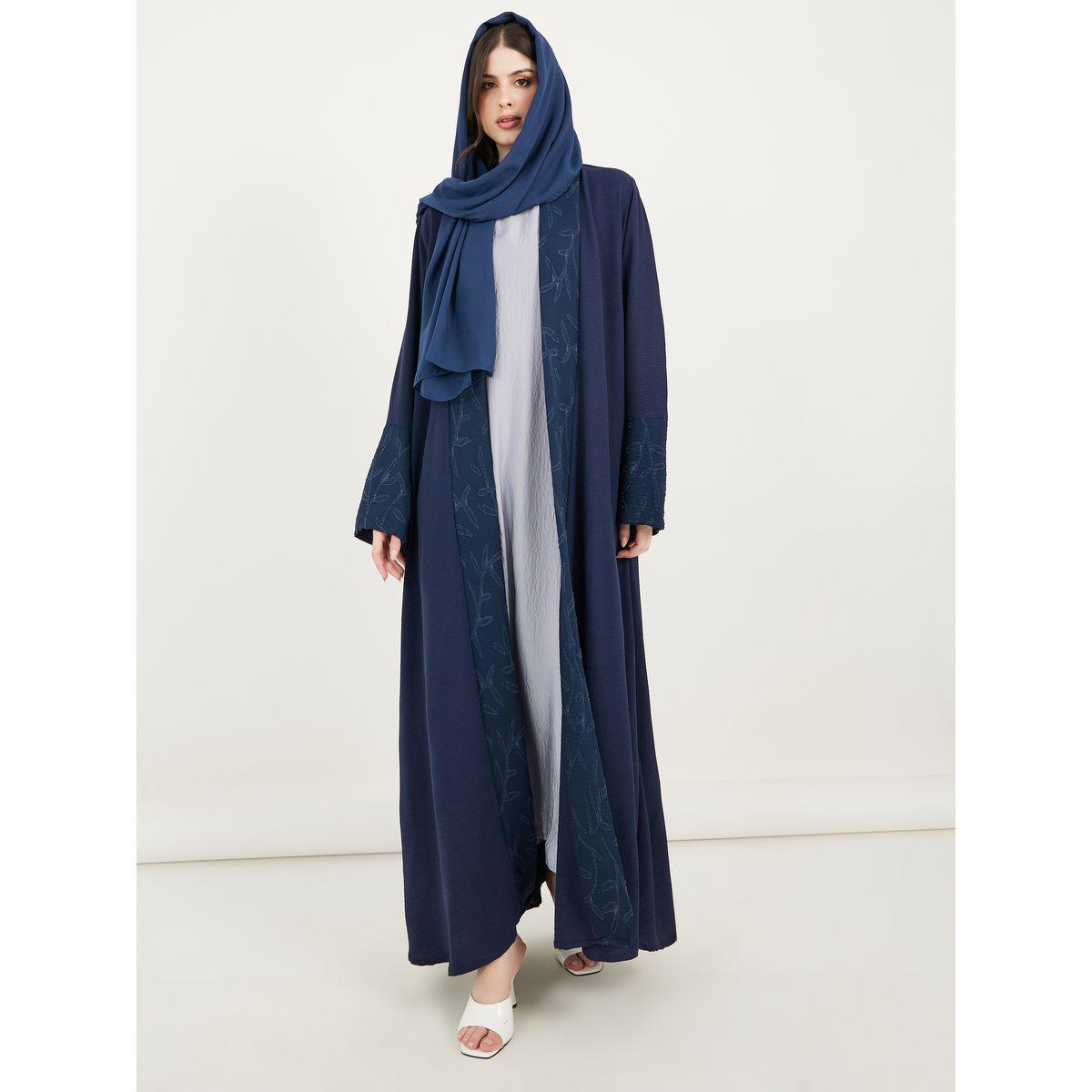 عباية كريب بتفاصيل جاكار مع حجاب-women-clothingaccessories-scarves-image-1