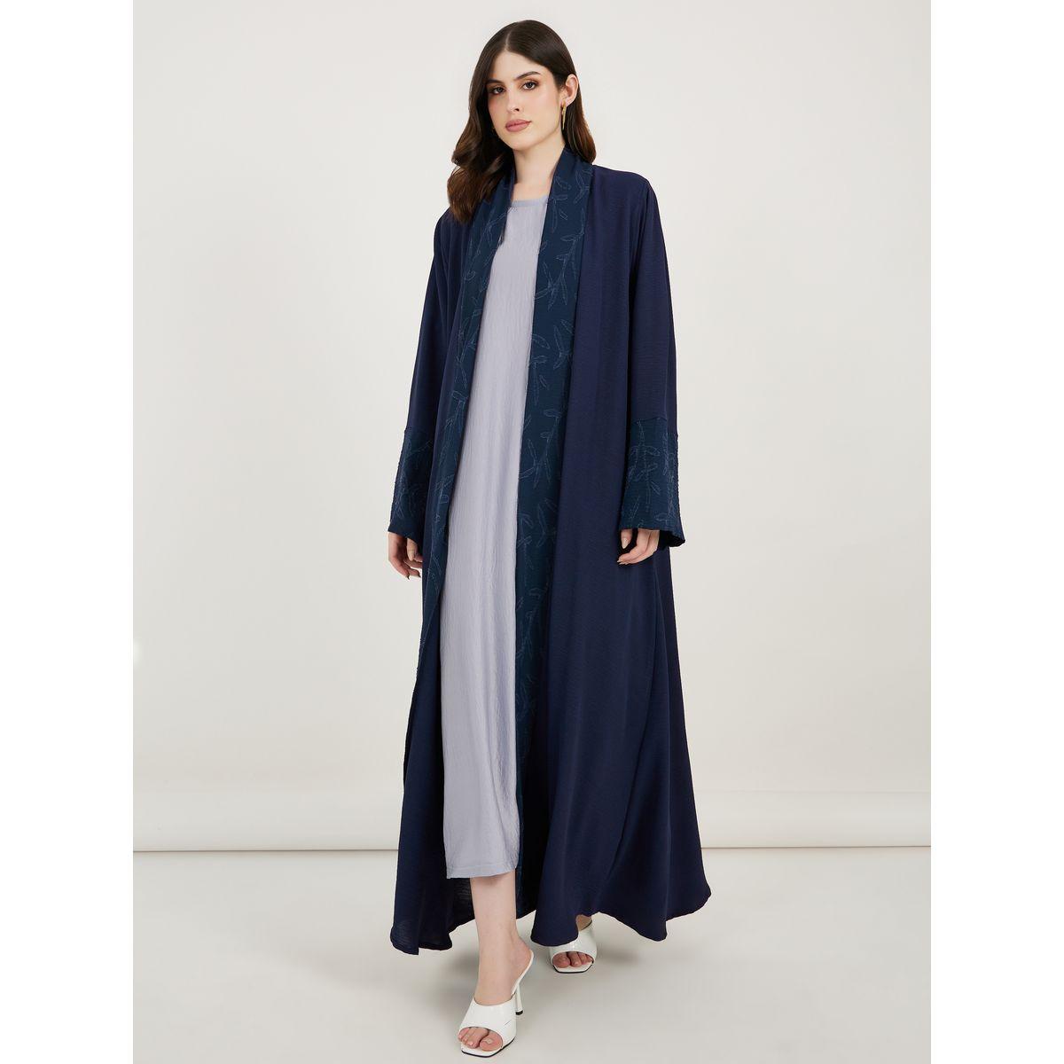 عباية كريب بتفاصيل جاكار مع حجاب-women-clothingaccessories-scarves-image-2