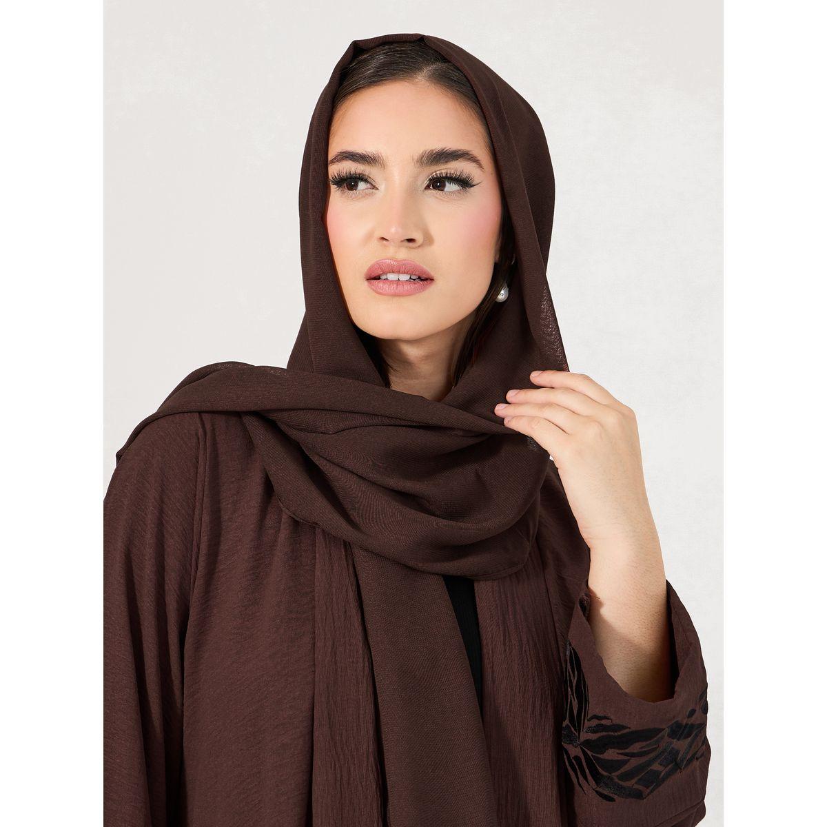 عباية كريب بتفاصيل مُطرّزة مع حجاب-women-clothingaccessories-scarves-image-3