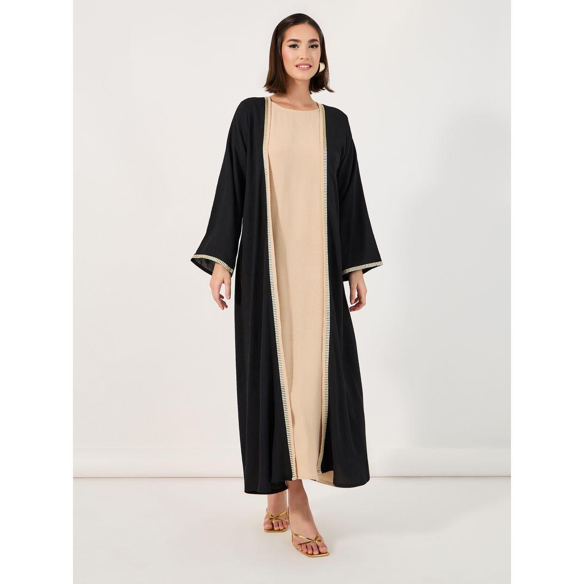 أميرة x ستايلي عباية كريب بتفاصيل مُطرّزة مع فستان-women-arabicclothing-abayas-image-6