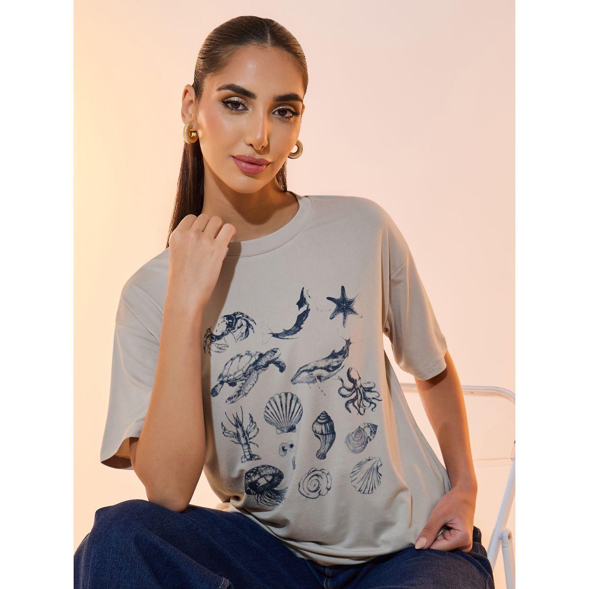 Take Two Graphic Print Round Neck Oversized T-shirt-women-clothing-tshirts-image-1