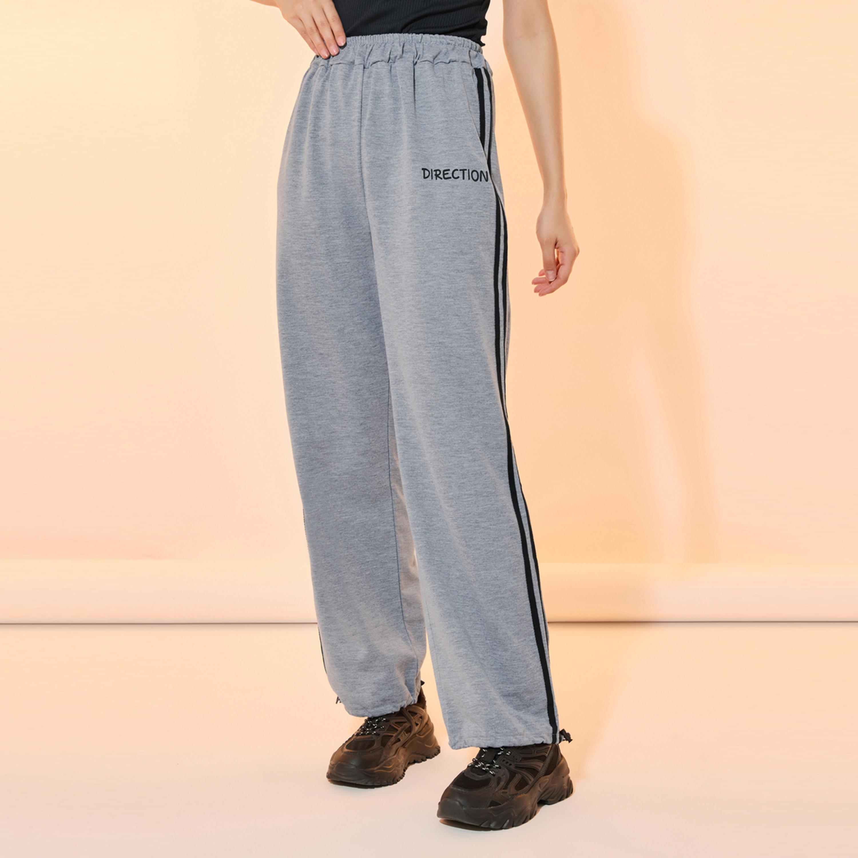 جوغر سادة بخصر متوسط وطبعة كتابة-women-clothing-bottoms-joggers-image-2