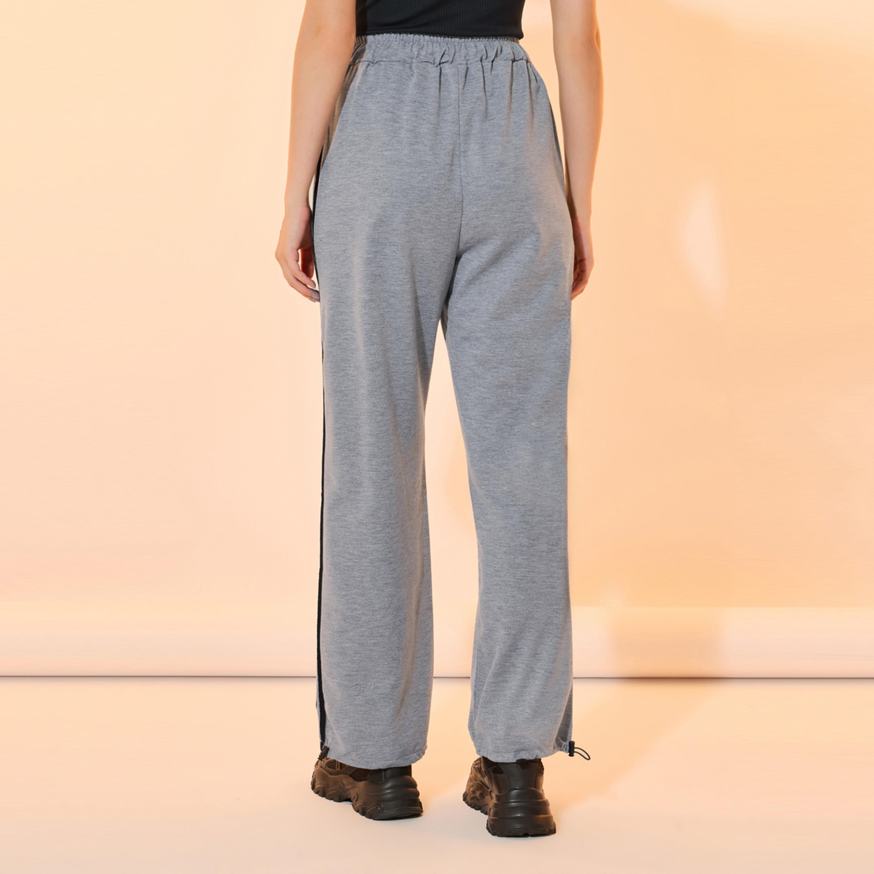 جوغر سادة بخصر متوسط وطبعة كتابة-women-clothing-bottoms-joggers-image-4