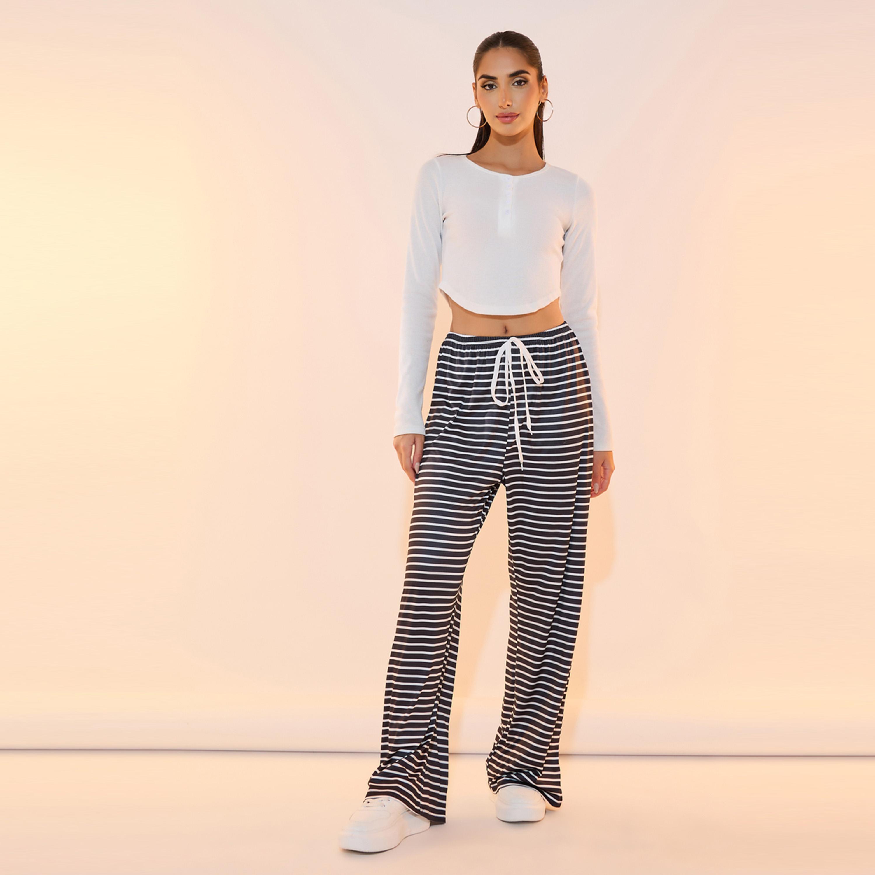 Take Two Stripes Straight Fit Joggers with Drawstring-women-clothing-bottoms-joggers-image-2
