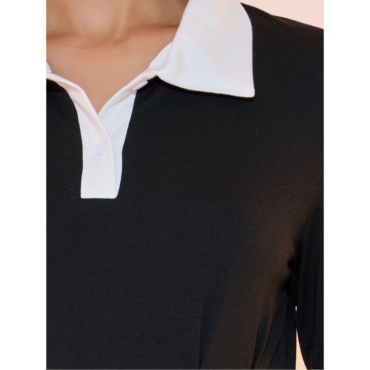 فستان ميدي بياقة بولو وأكمام طويلة-women-clothing-dresses-image-3