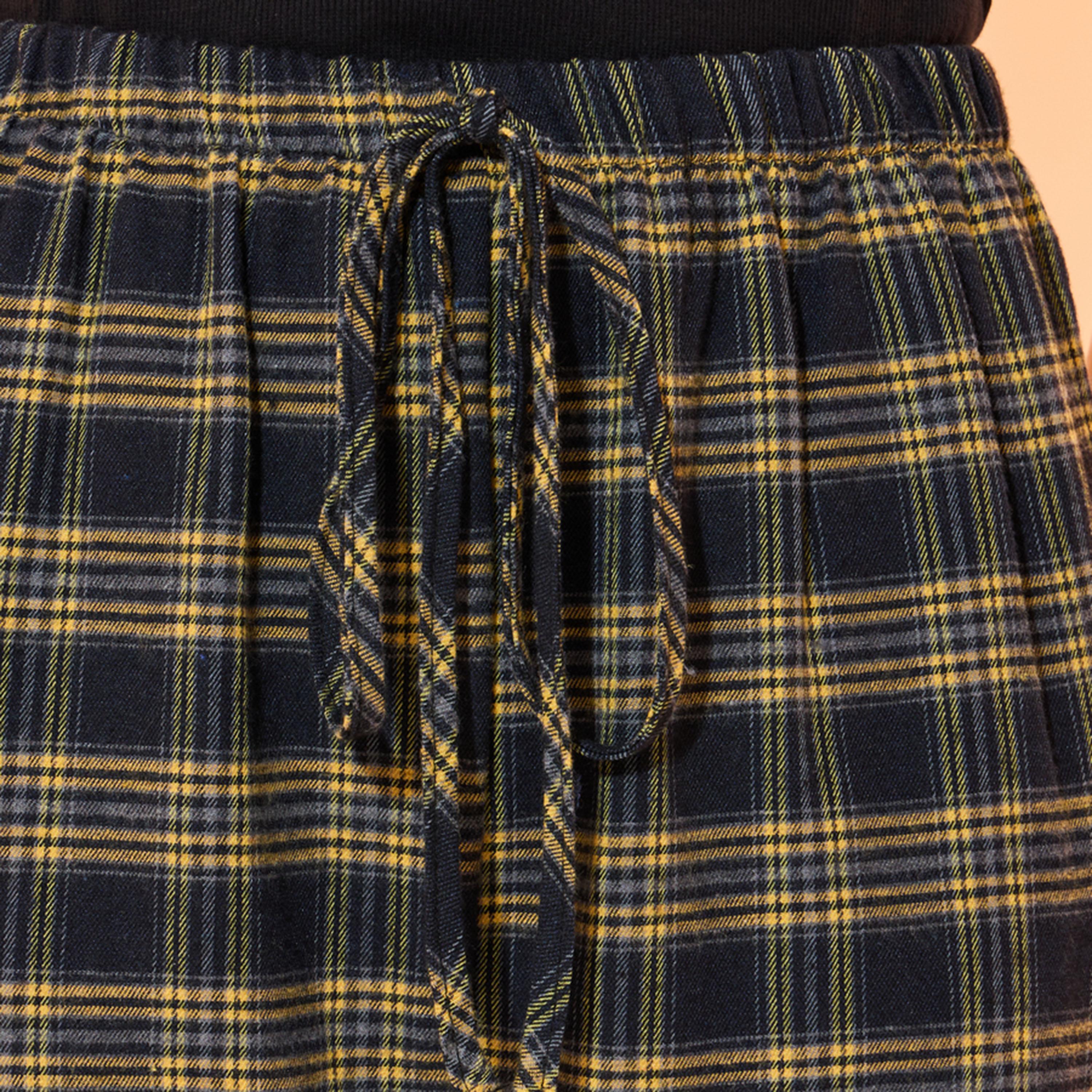 Take Two Checked Mid Rise Straight Fit Pants with Drawstring-women-clothing-bottoms-trousers-image-3