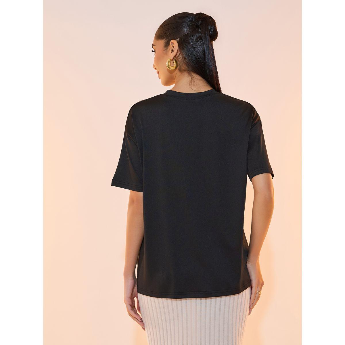 Take Two Round Neck Embroidered Bow Pearl Detail T-shirt-women-clothing-tshirts-image-4