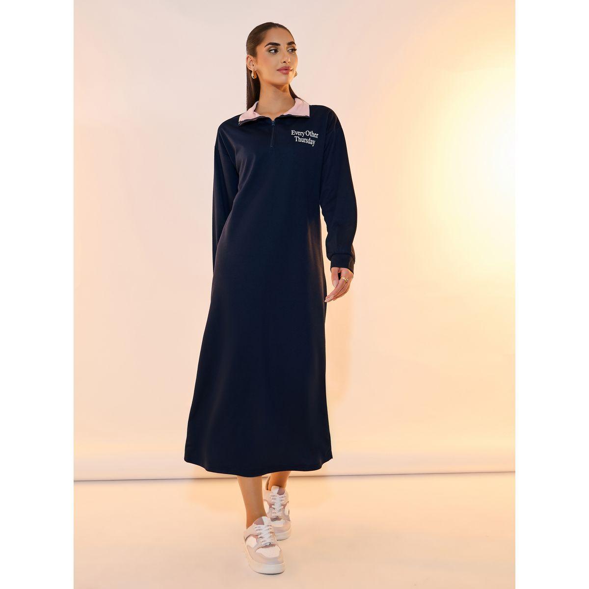 فستان ميدي بطبعة كتابة ونصف سحَّاب غلق-women-clothing-dresses-image-3