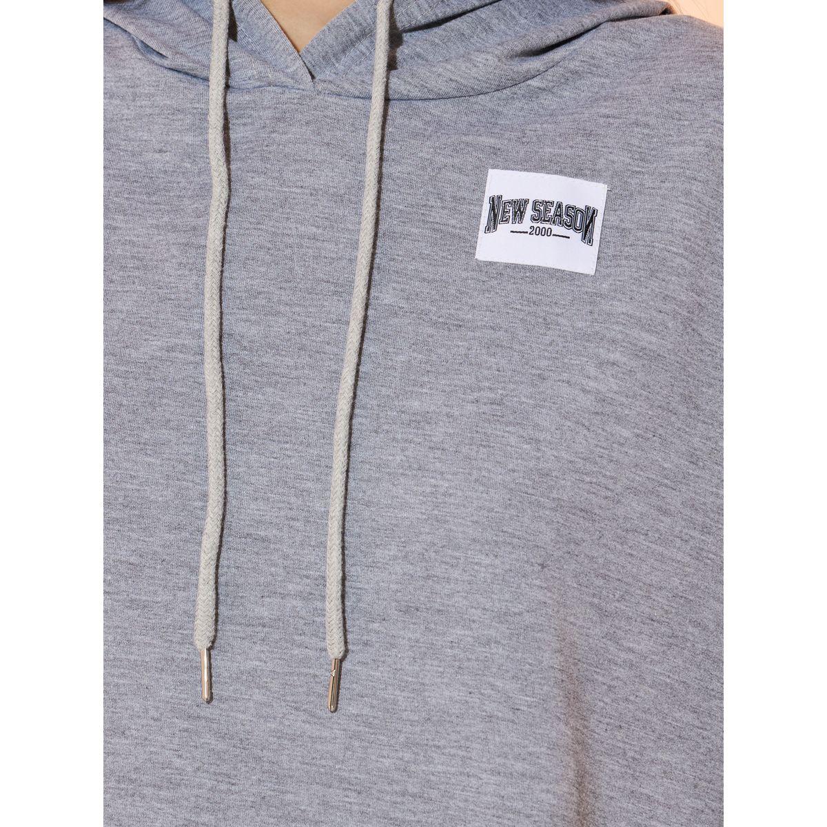 فستان ميدي سادة بياقة هودي وشارة مُرقعة-women-clothing-dresses-image-2