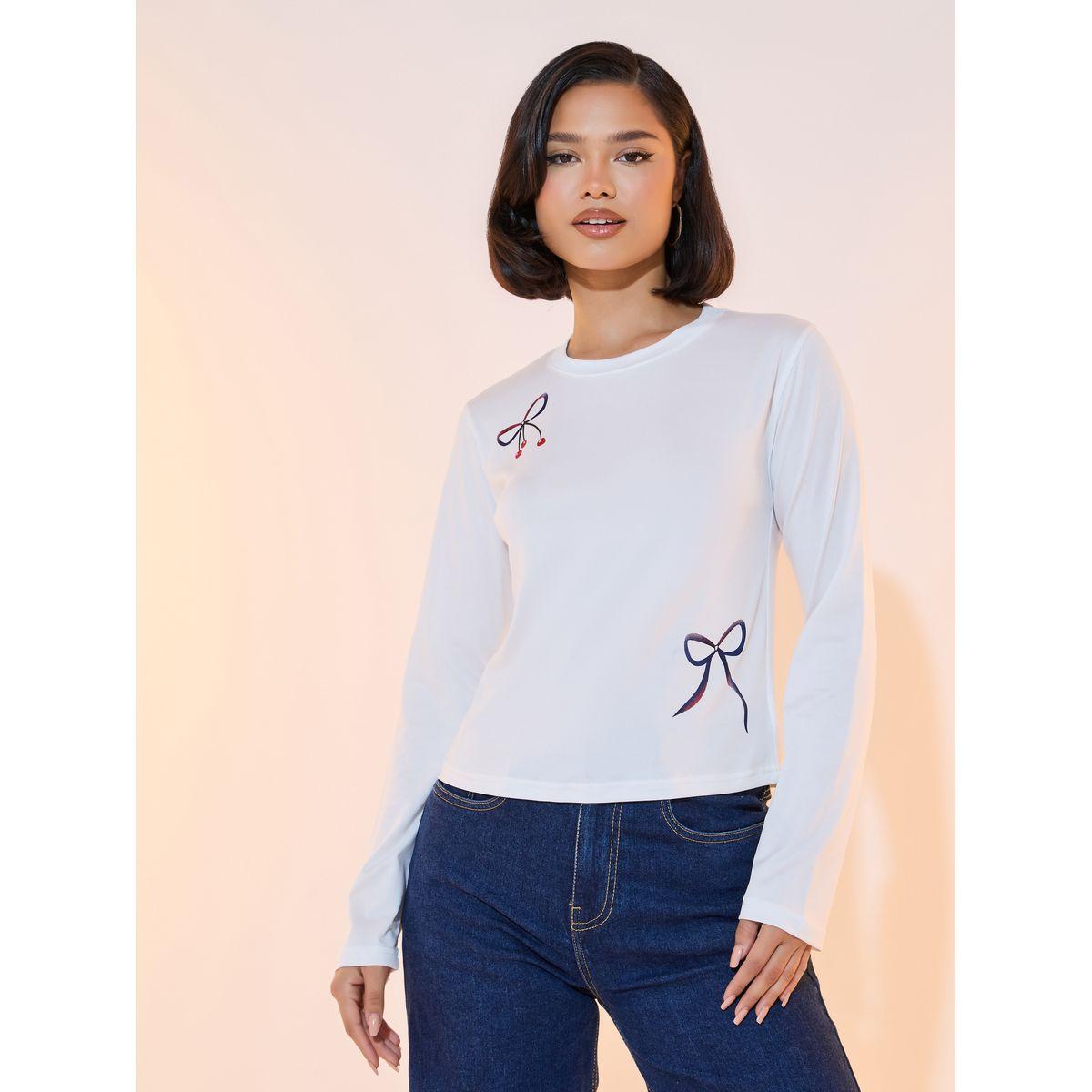 تيشيرت بقصة عادية وياقة دائرية-women-clothing-tshirts-image-1