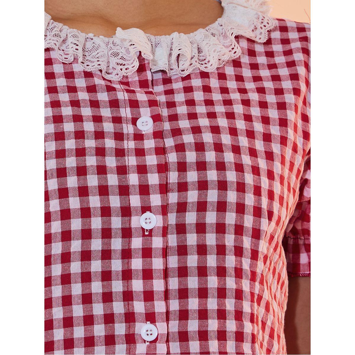 بلوزة بطبعة مربعات وأكمام قصيرة-women-clothing-shirtsandblouses-shirts-image-3