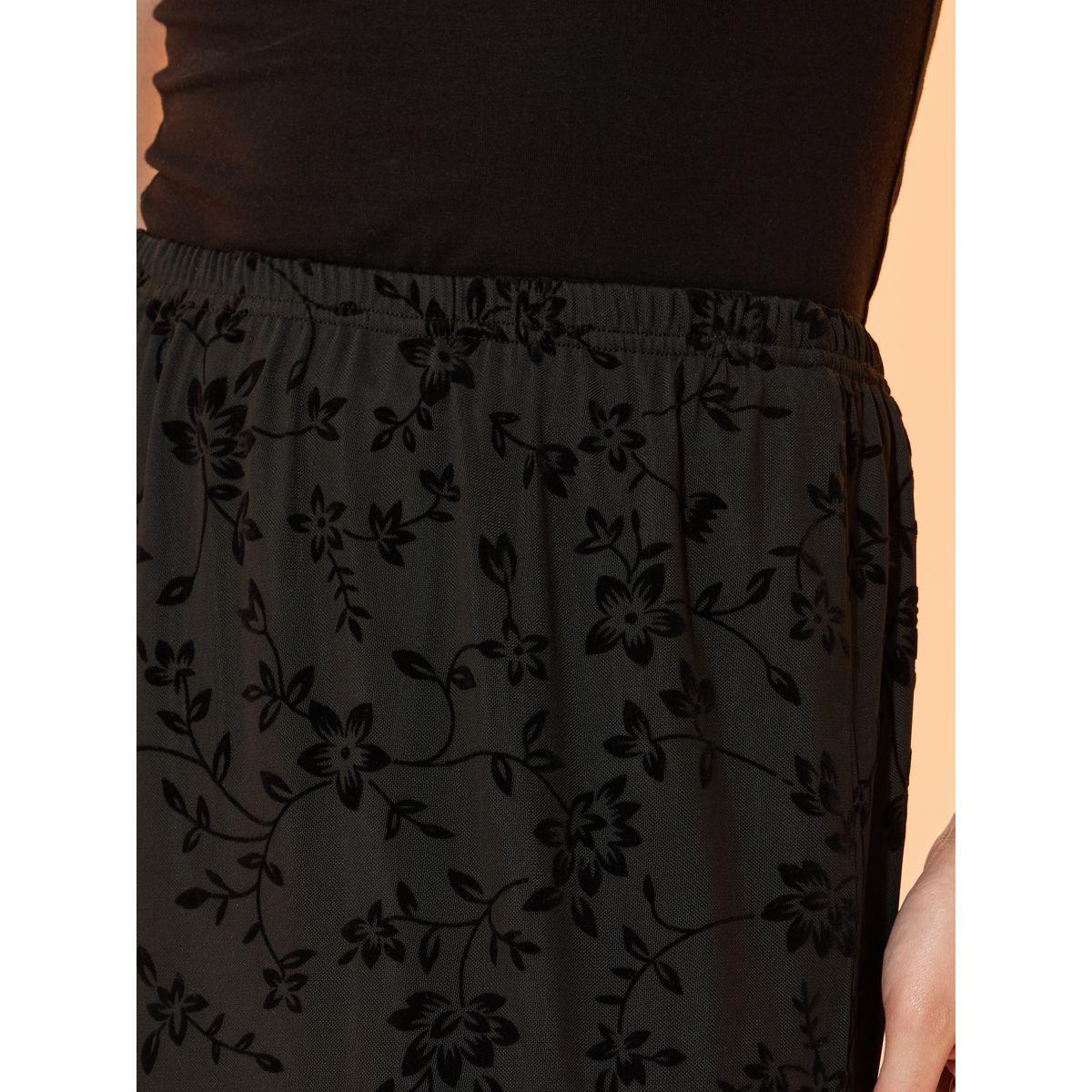 Take Two Flocked Pattern Maxi Skirt with Elastic Waistband-women-clothing-bottoms-skirts-image-4