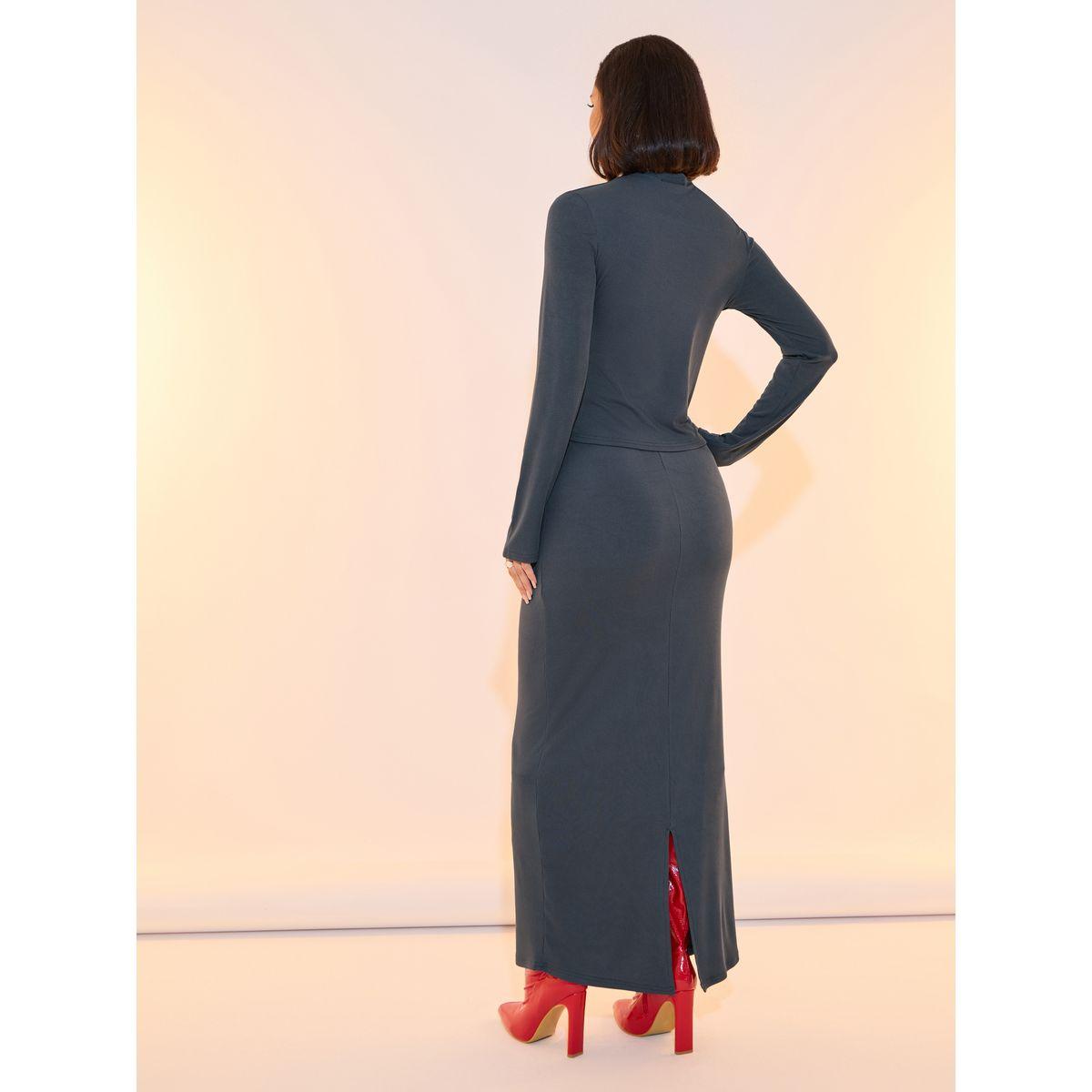Take Two Solid Knitted Top and Skirt with Drawstring Co-Ords-women-clothing-coordsets-image-5