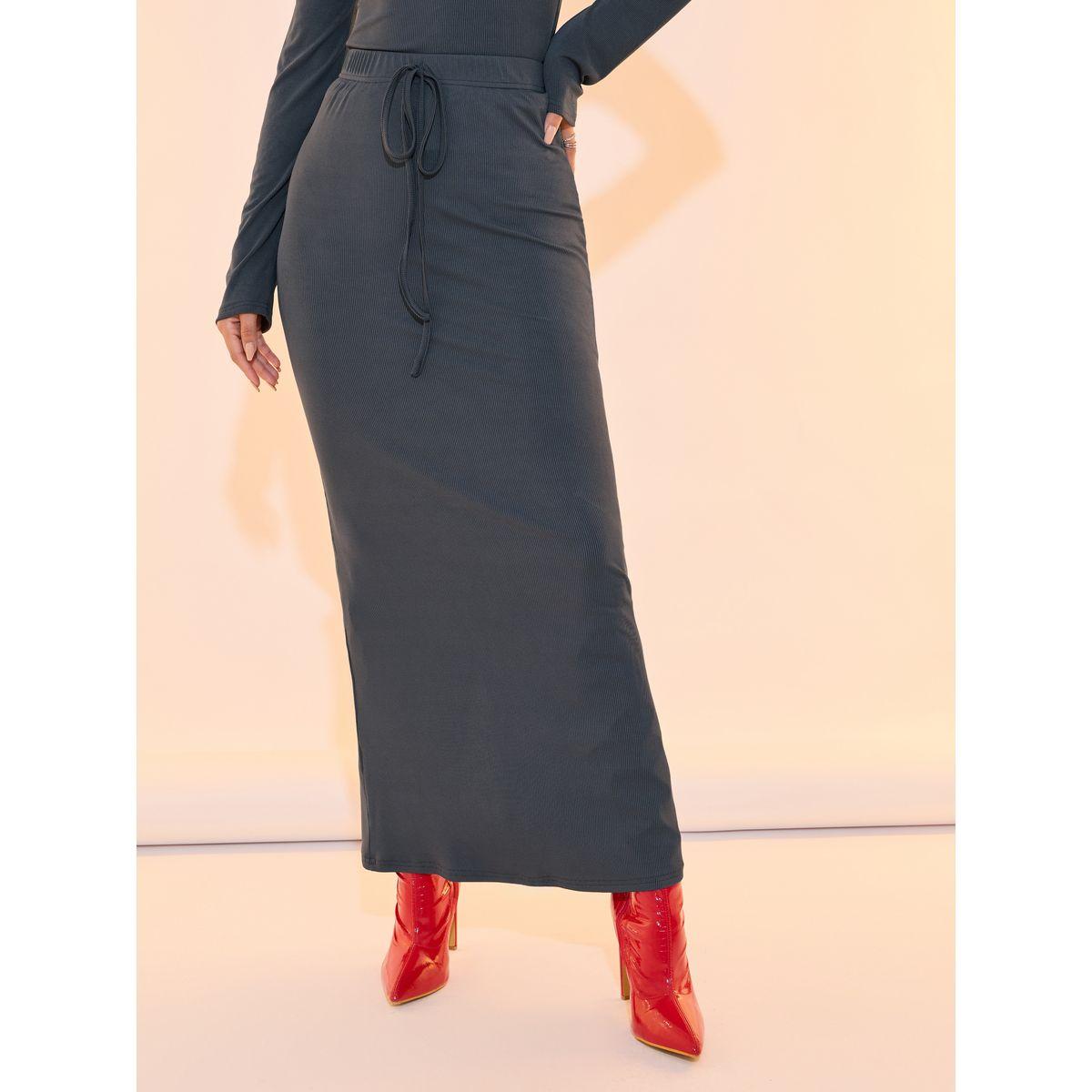 Take Two Solid Knitted Top and Skirt with Drawstring Co-Ords-women-clothing-coordsets-image-6