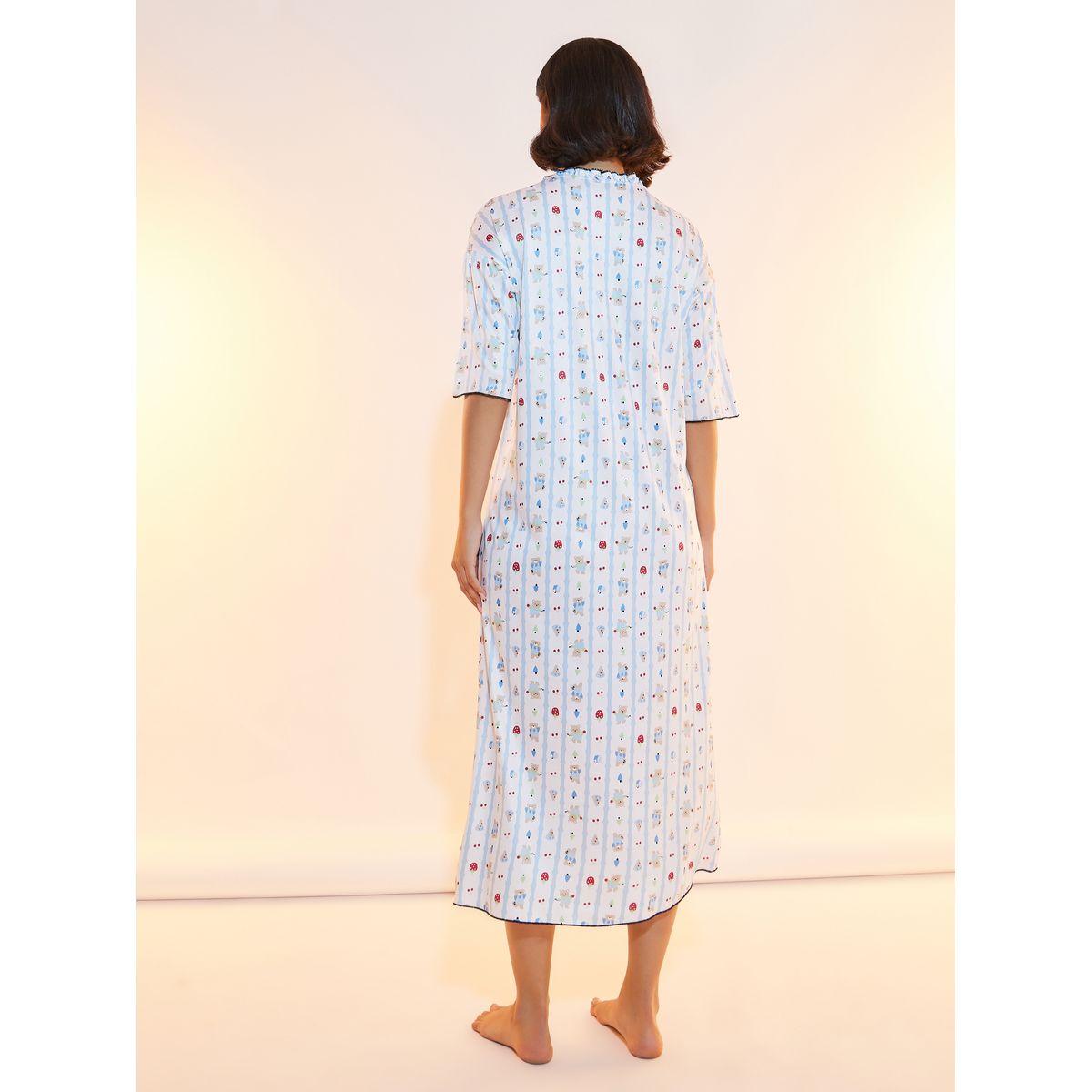 Take Two All Over Print Round Neck Nightdress-women-clothing-nightwear-nighties-image-4