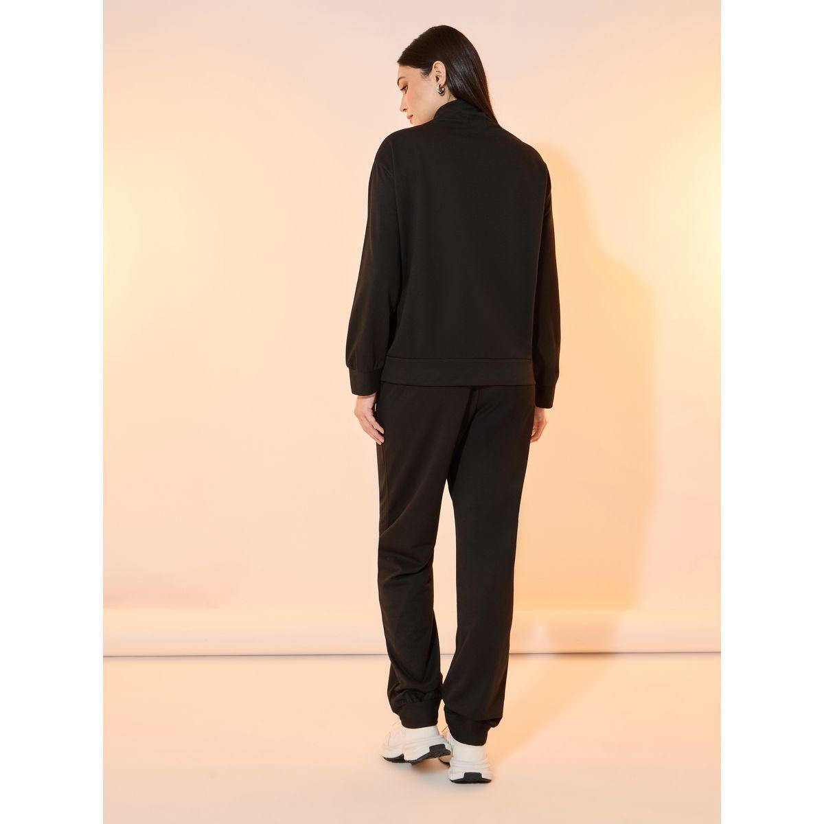 Take Two Slogan Print Quarter Zip Sweatshirt and Joggers Co-Ords-women-clothing-coordsets-image-5