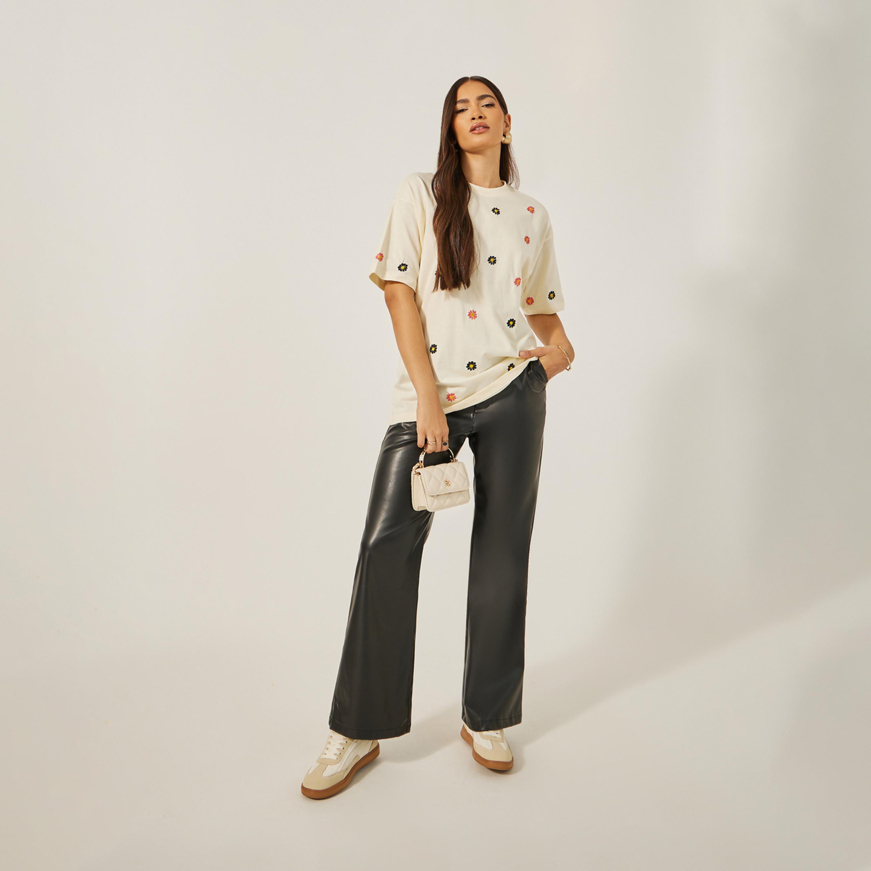 Styli All Over Embroidered Oversized Longline T-Shirt-women-clothing-tshirts-image-2