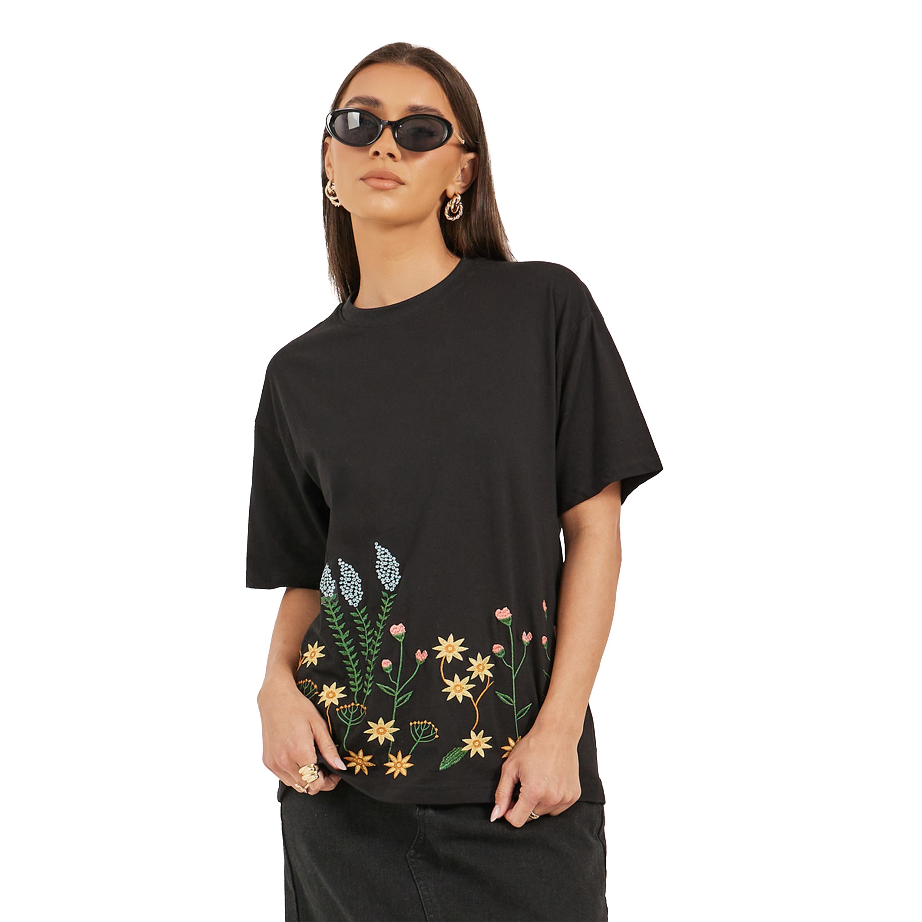 Styli Embroidered Oversized Round Neck T-Shirt-women-clothing-tshirts-image-2