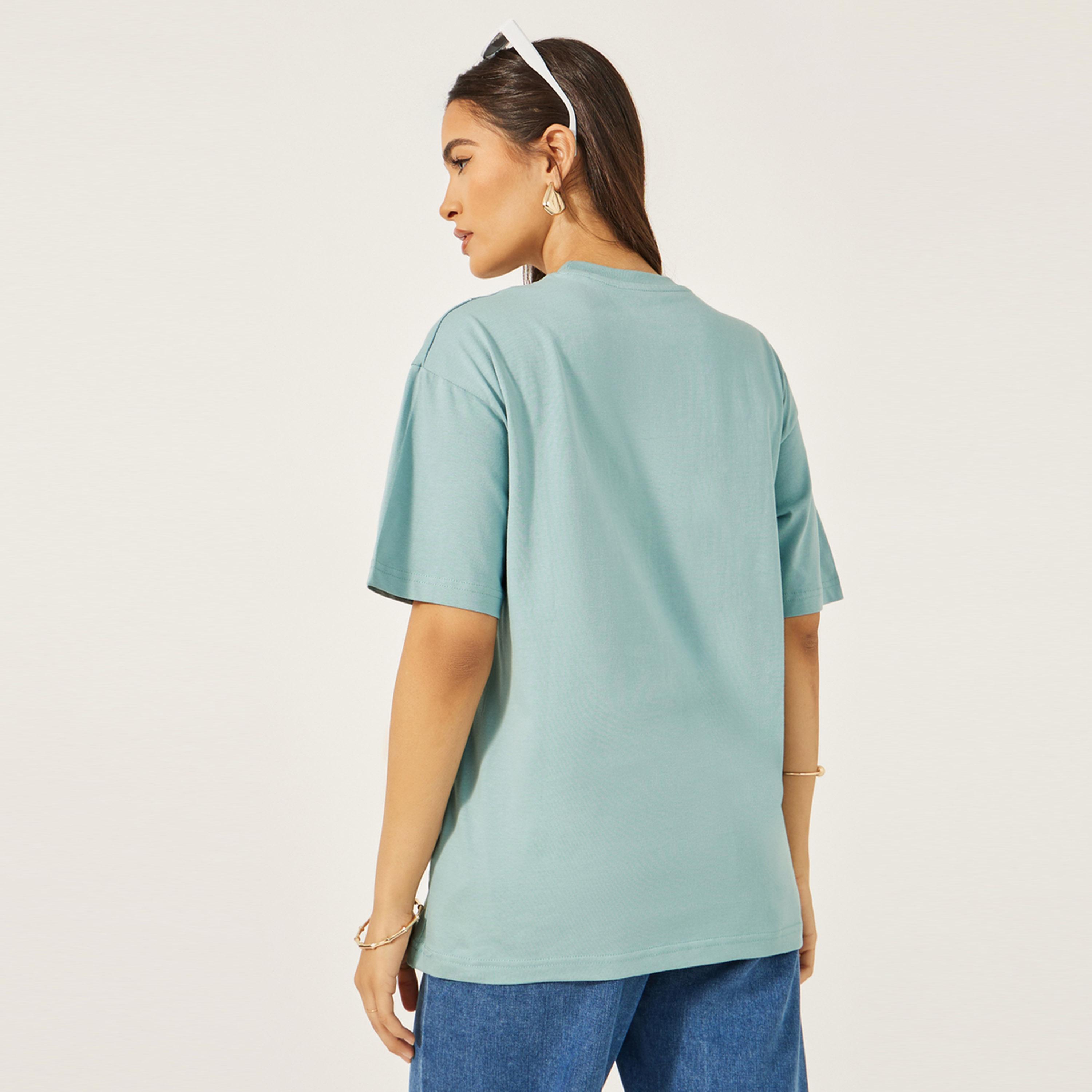 Styli Embroidered Oversized Round Neck Longline T-Shirt-women-clothing-tshirts-image-4